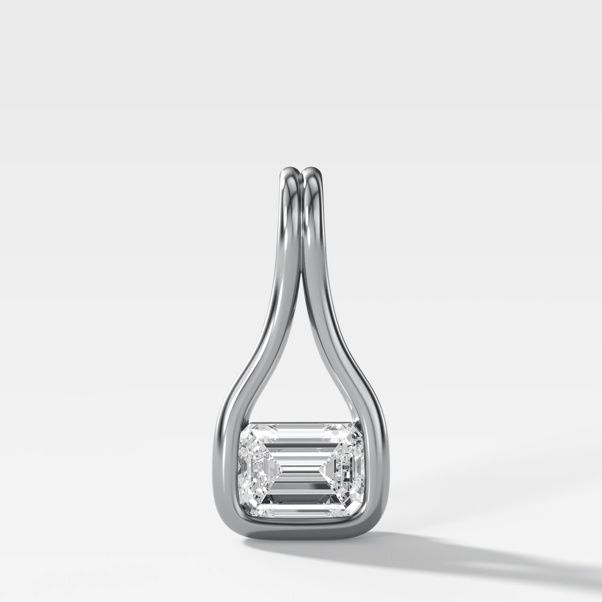 Lasso East West Emerald Attachable Diamond Pendant - GOODSTONE