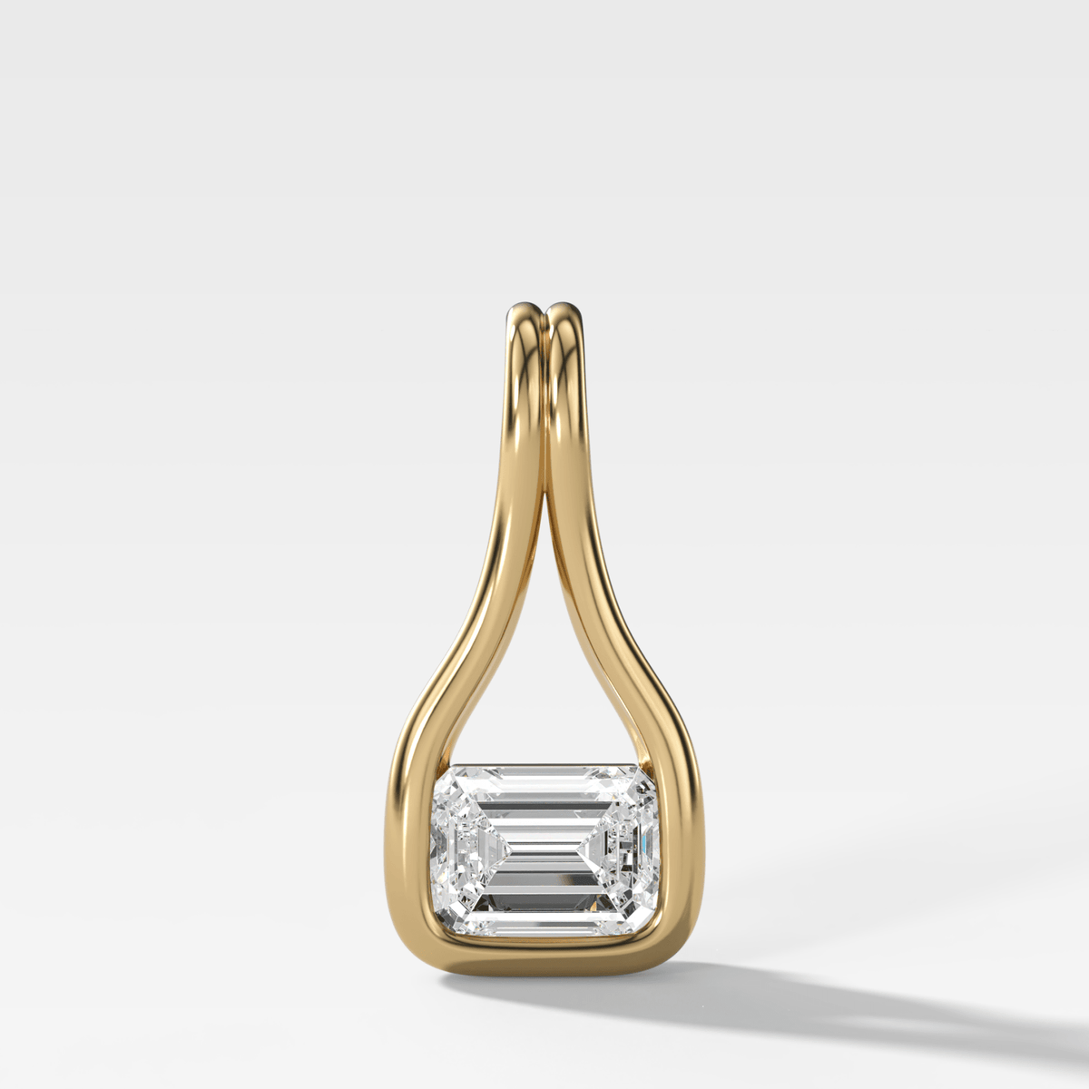 Lasso East West Emerald Attachable Diamond Pendant - GOODSTONE