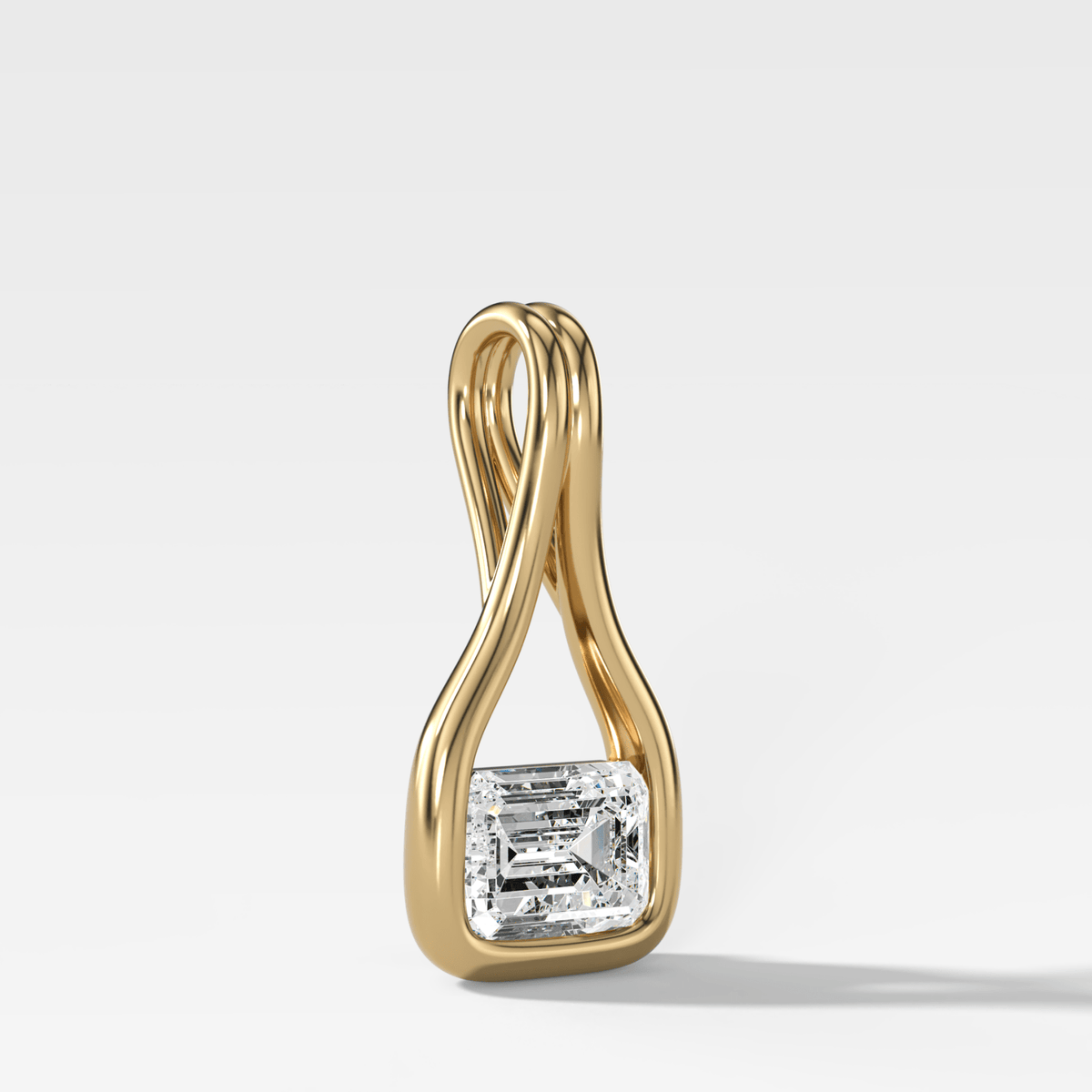 Lasso East West Emerald Attachable Diamond Pendant - GOODSTONE