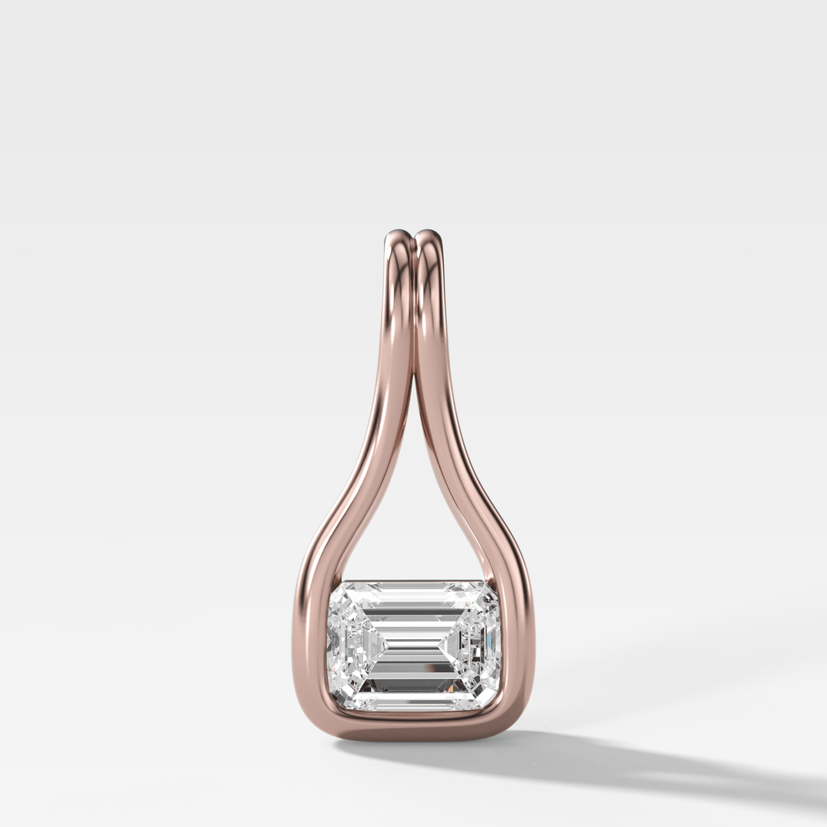 Lasso East West Emerald Attachable Diamond Pendant - GOODSTONE