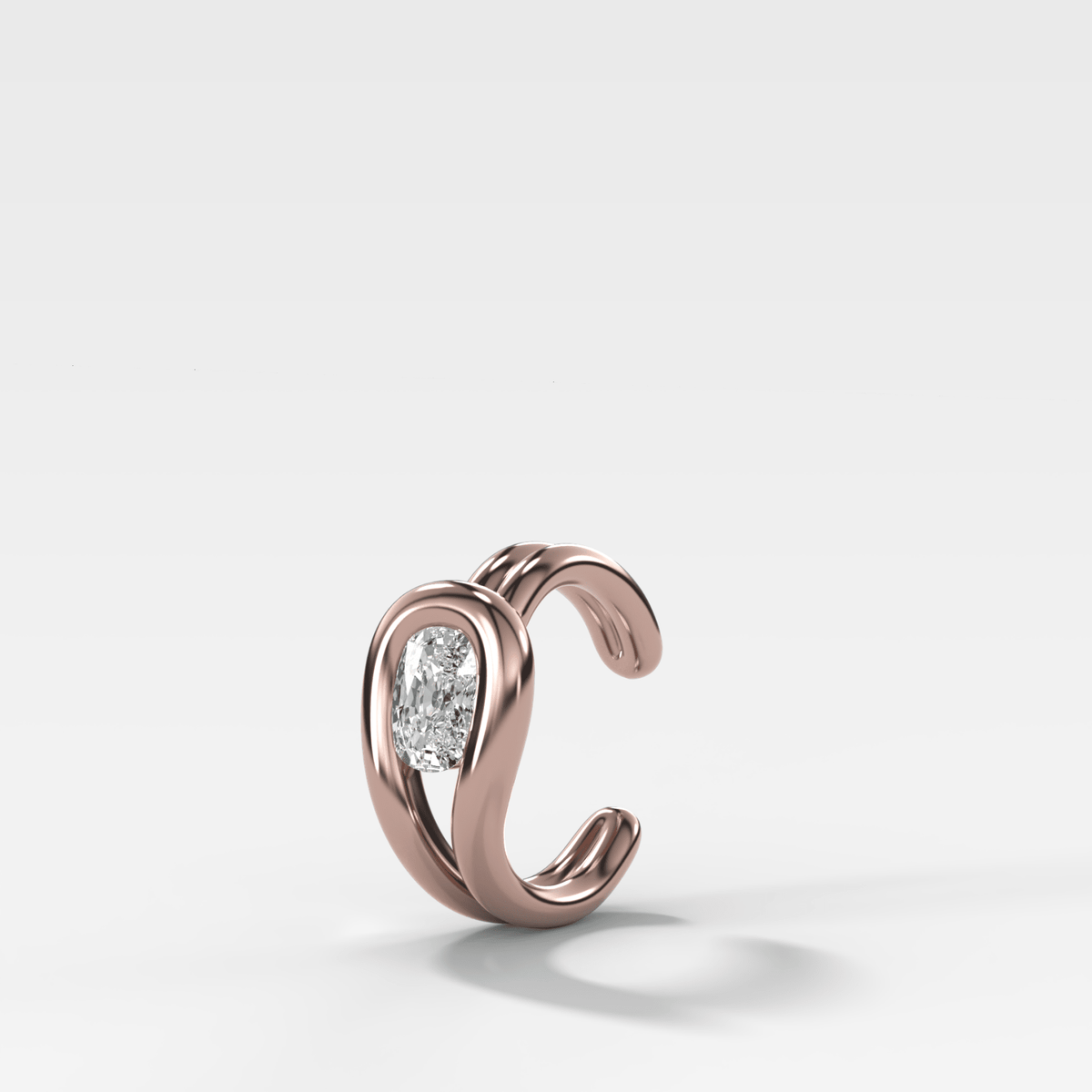 Lasso Elongated Cushion Diamond Ear Cuff Single - GOODSTONE
