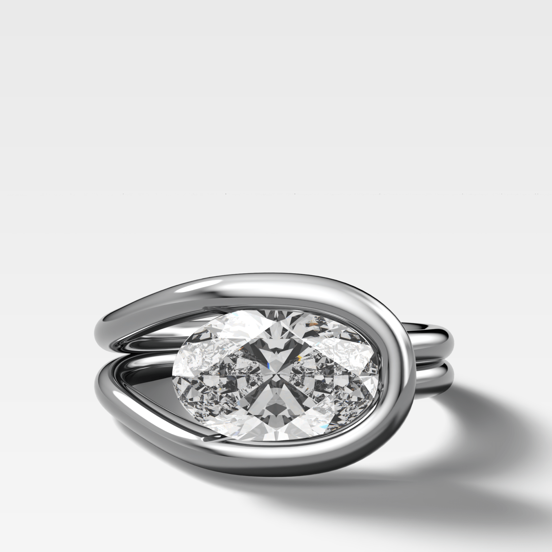 Lasso Engagement Ring with 2.25ct Oval Cut Lab Grown Diamond - GOODSTONE