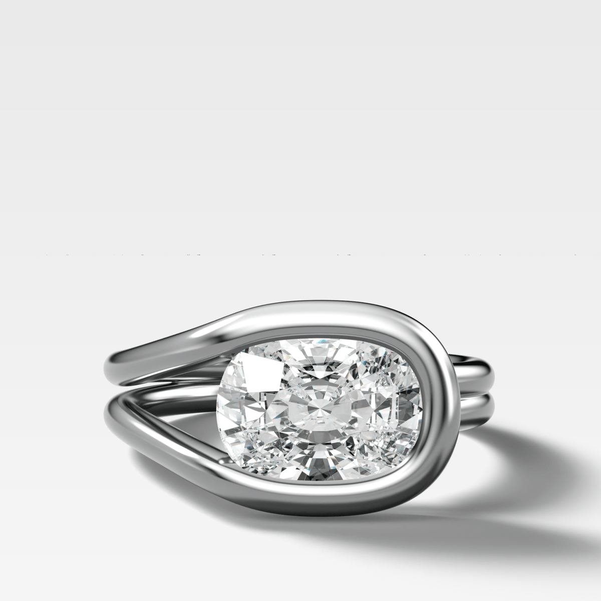 Lasso Engagement Ring with Elongated Cushion Cut Diamond - GOODSTONE