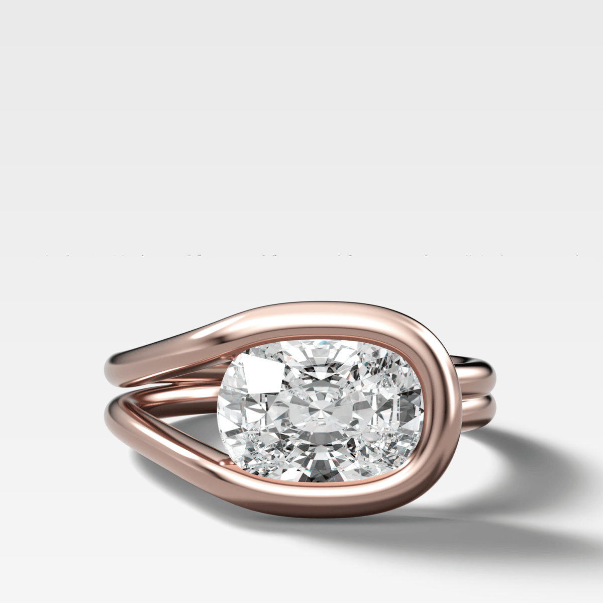 Lasso Engagement Ring with Elongated Cushion Cut Diamond - GOODSTONE