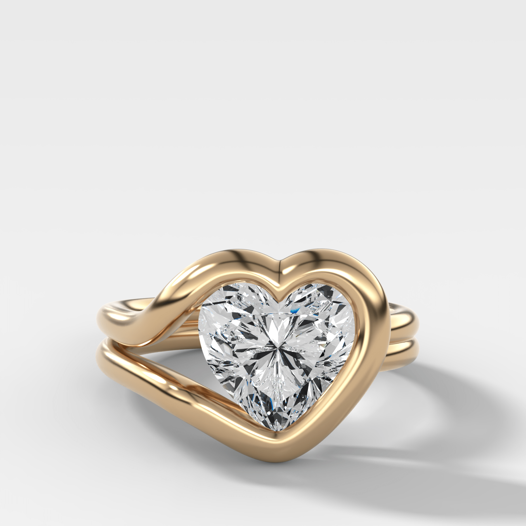 Lasso Engagement Ring with Heart Cut Diamond - GOODSTONE