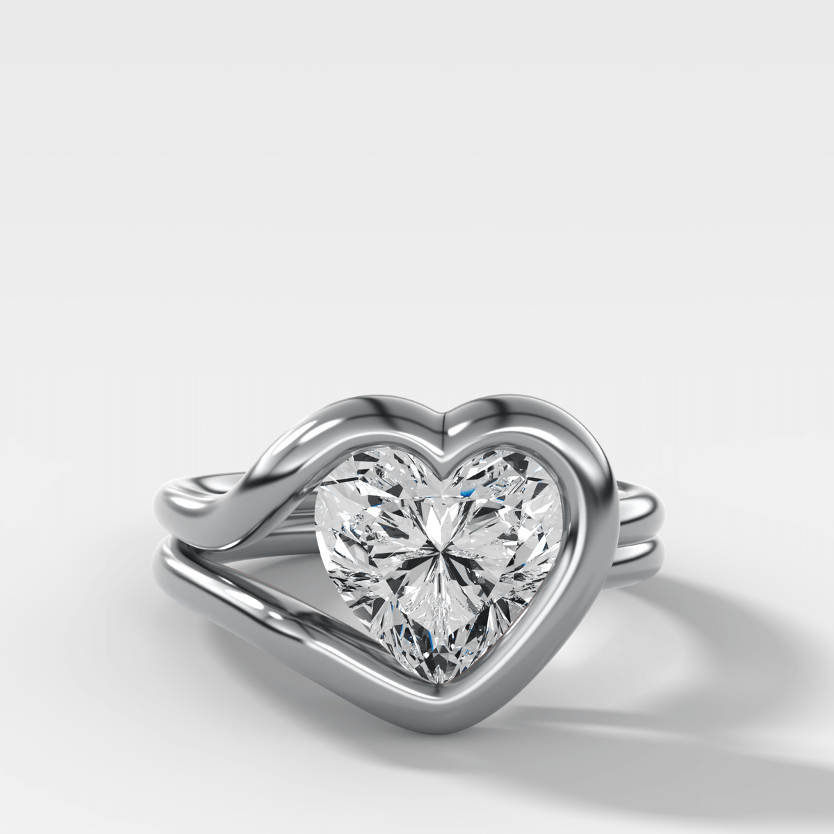 Lasso Engagement Ring with Heart Cut Diamond - GOODSTONE
