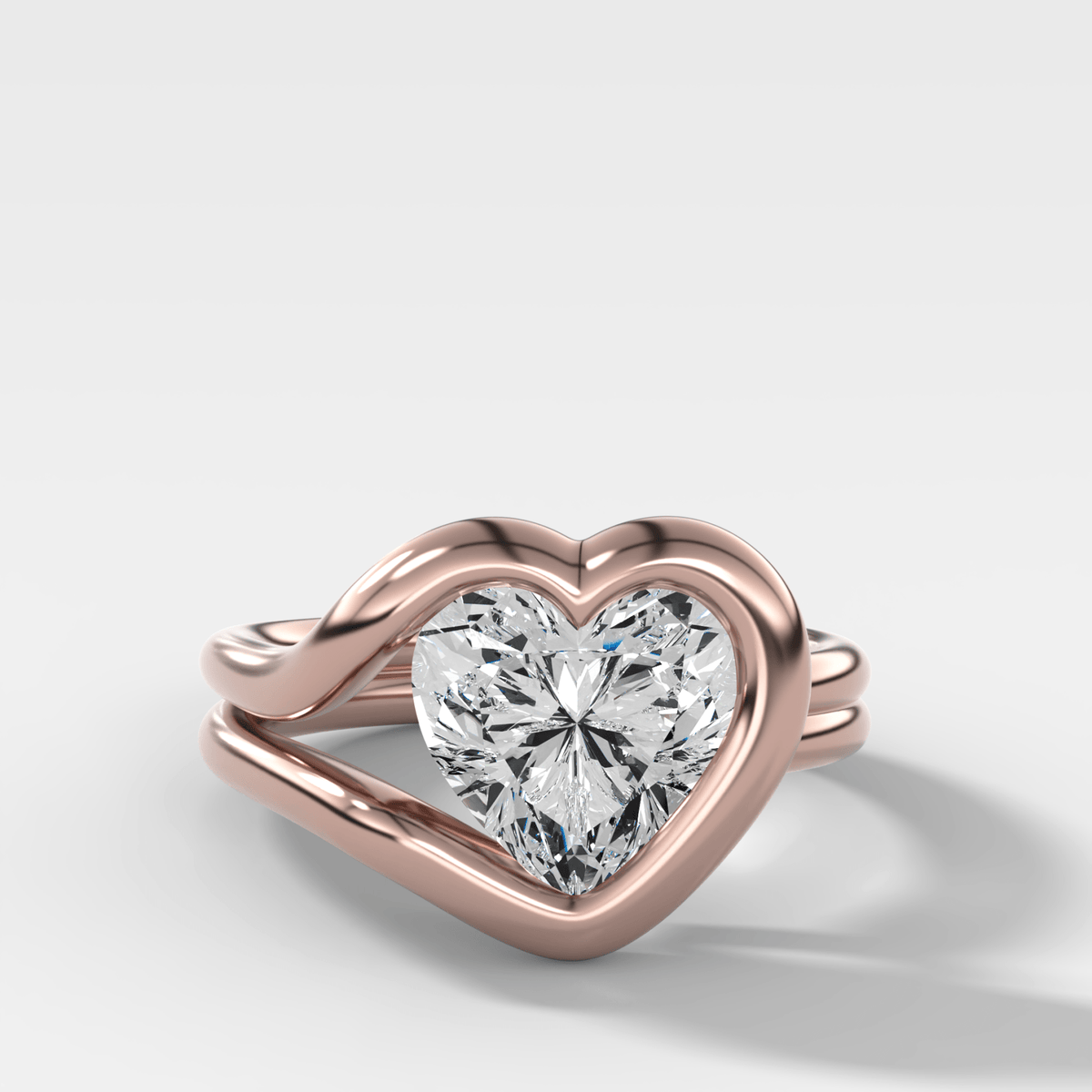 Lasso Engagement Ring with Heart Cut Diamond - GOODSTONE