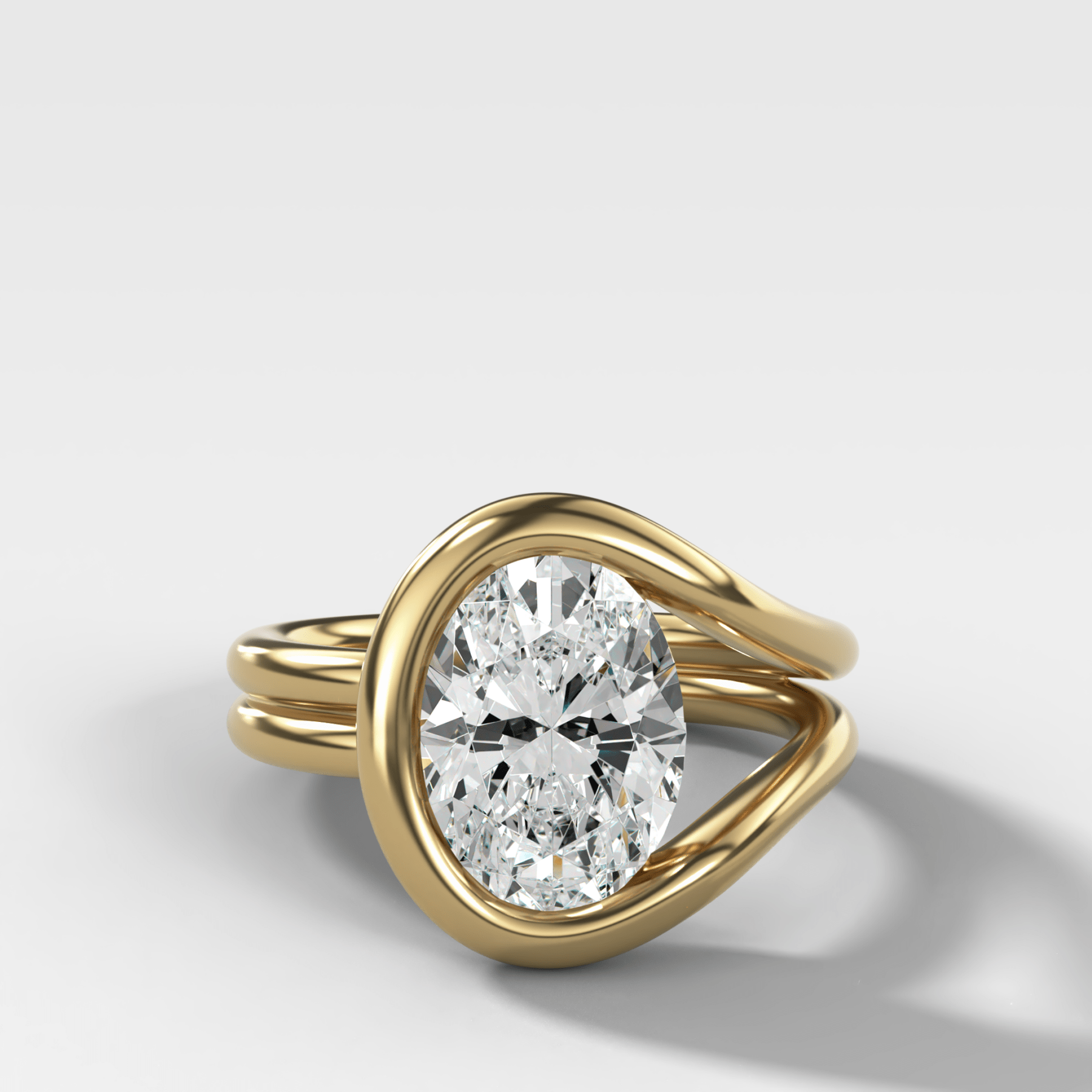 Lasso Engagement Ring with North South Oval Cut Diamond - GOODSTONE