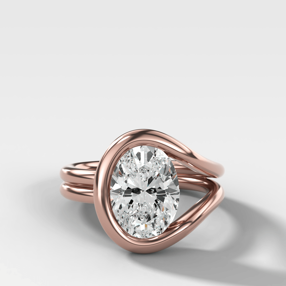 Lasso Engagement Ring with North South Oval Cut Diamond - GOODSTONE