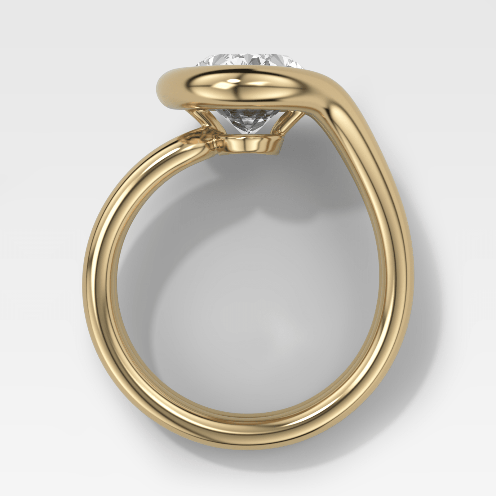 Lasso Engagement Ring with North South Oval Cut Diamond - GOODSTONE