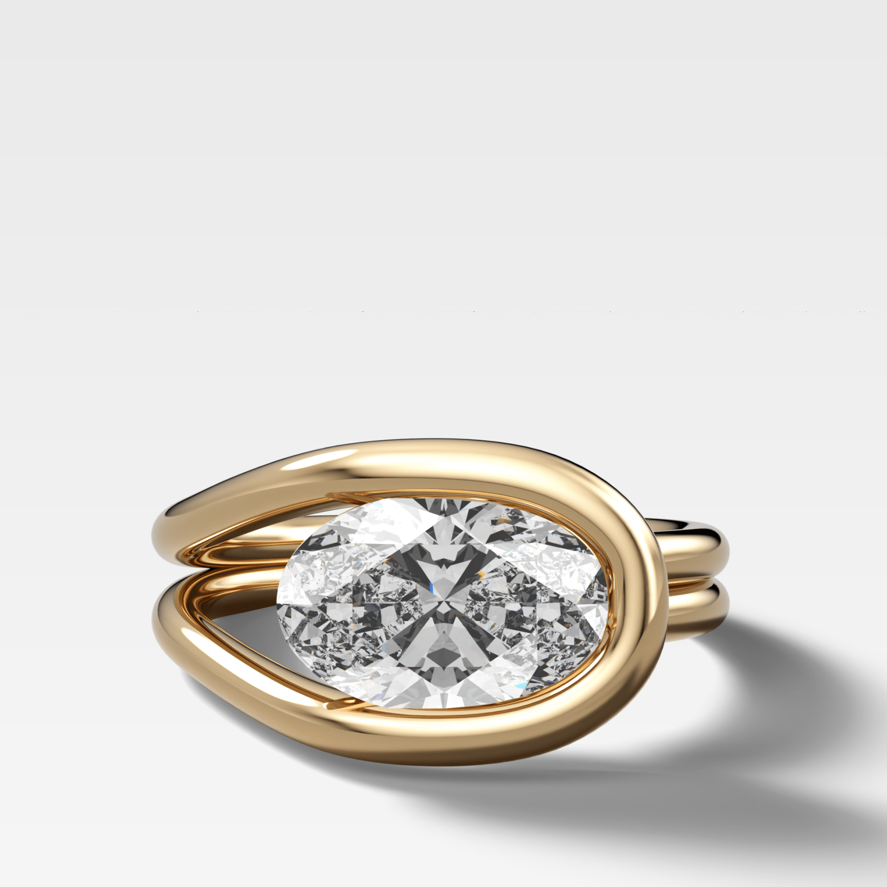 Lasso Engagement Ring with Oval Cut Diamond - GOODSTONE
