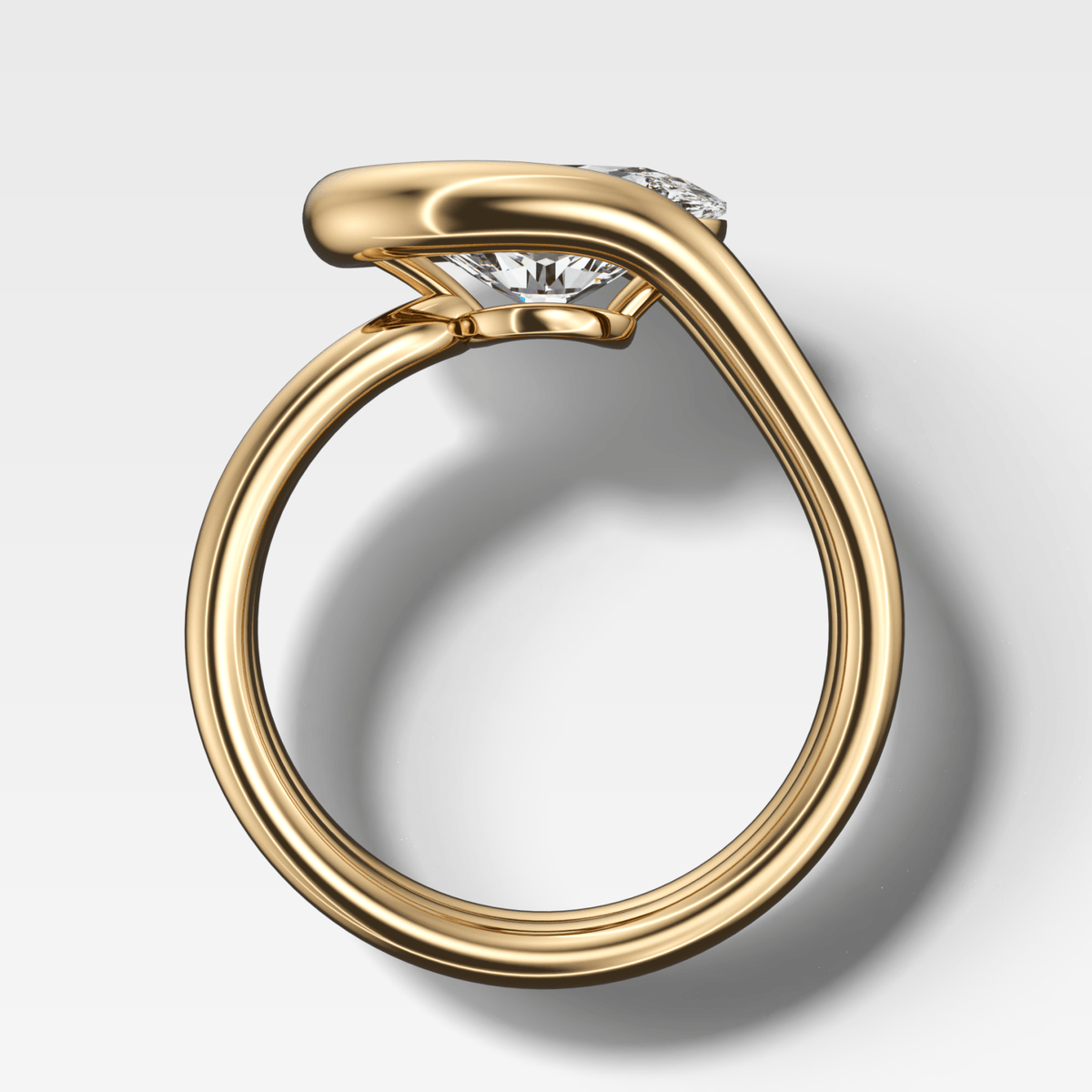 Lasso Engagement Ring with Oval Cut Diamond - GOODSTONE