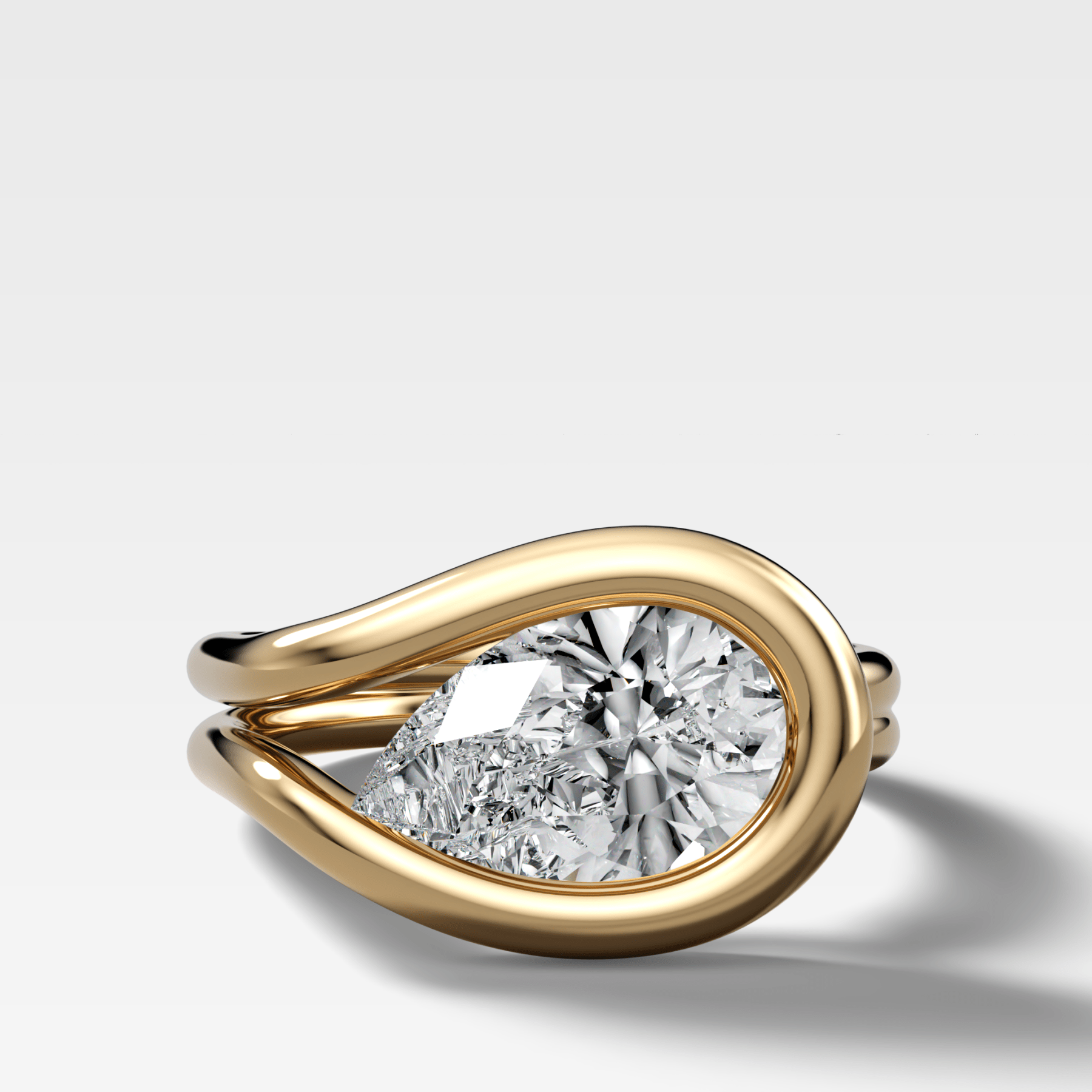 Lasso Engagement Ring with Pear Cut Diamond - GOODSTONE