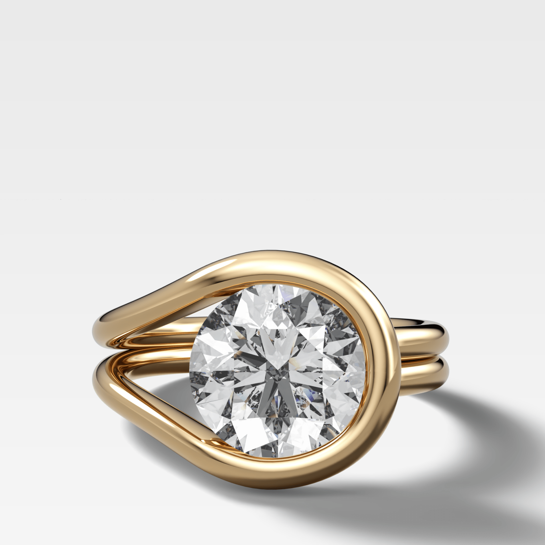 Lasso Engagement Ring with Round Cut Diamond - GOODSTONE