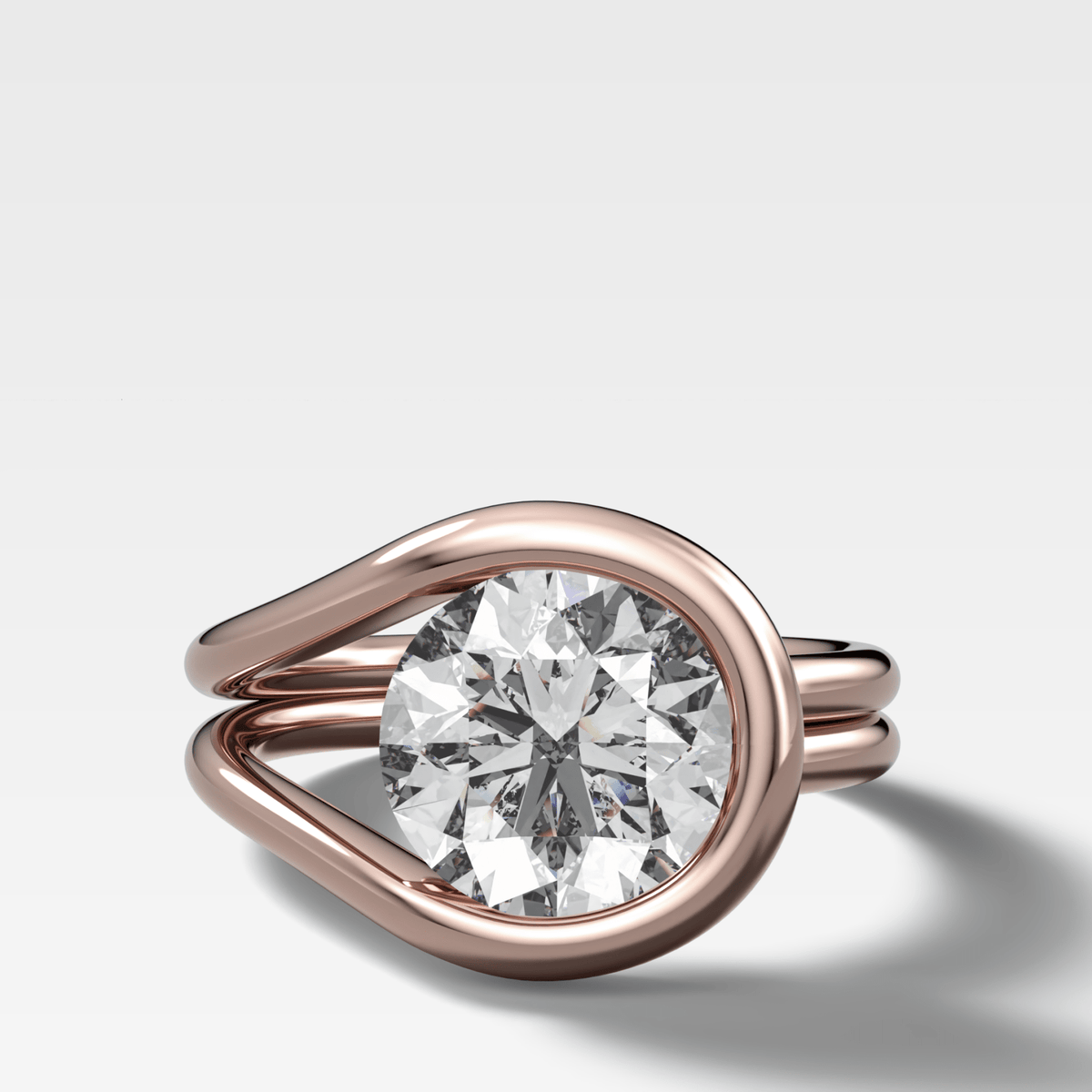 Lasso Engagement Ring with Round Cut Diamond - GOODSTONE