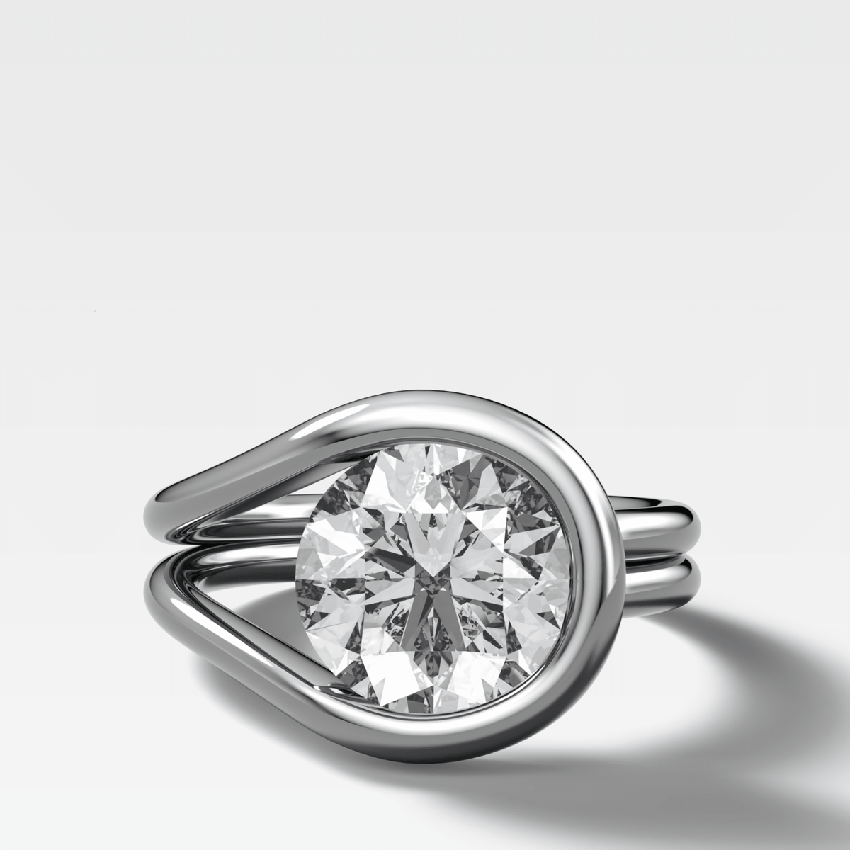 Lasso Engagement Ring with Round Cut Diamond - GOODSTONE