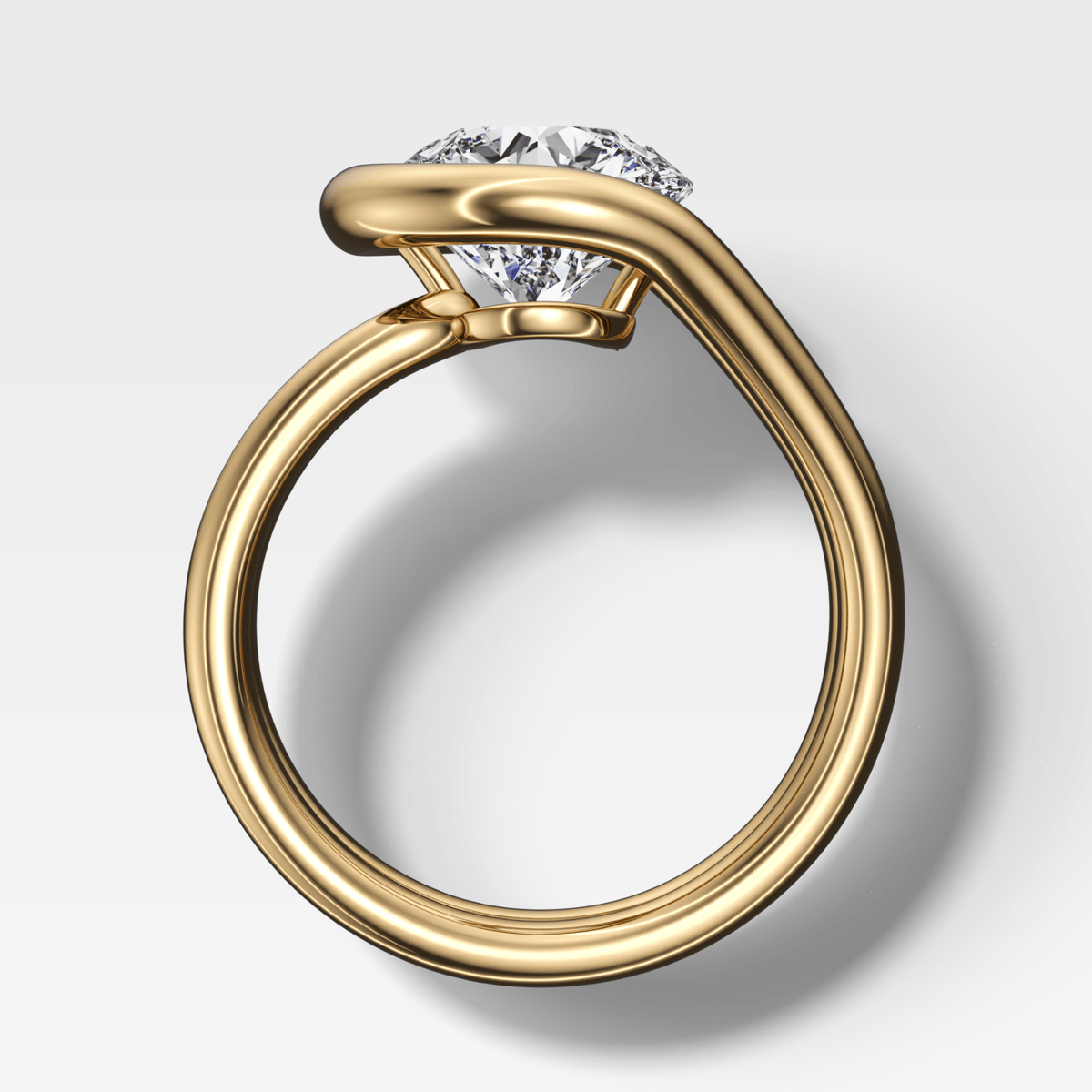 Lasso Engagement Ring with Round Cut Diamond - GOODSTONE