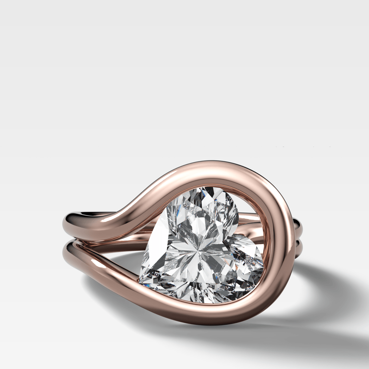 Lasso Engagement Ring with Tilted Heart Cut Diamond - GOODSTONE
