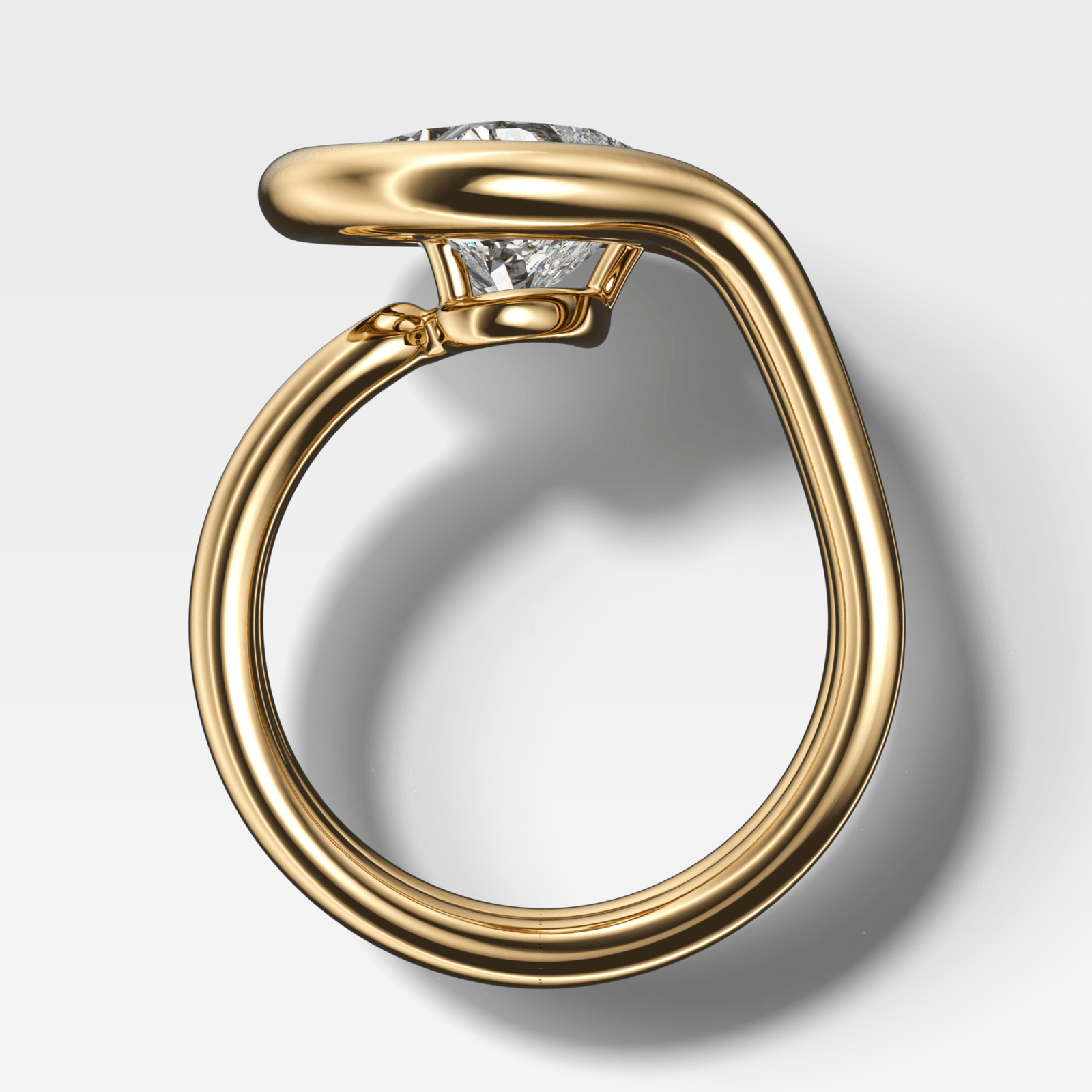 Lasso Engagement Ring with Tilted Heart Cut Diamond - GOODSTONE