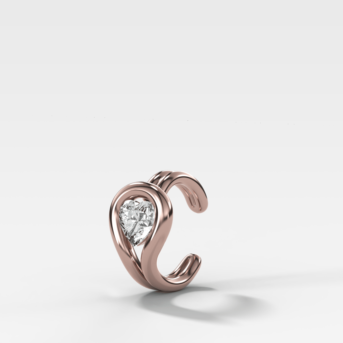 Lasso Heart Diamond Ear Cuff Single - GOODSTONE