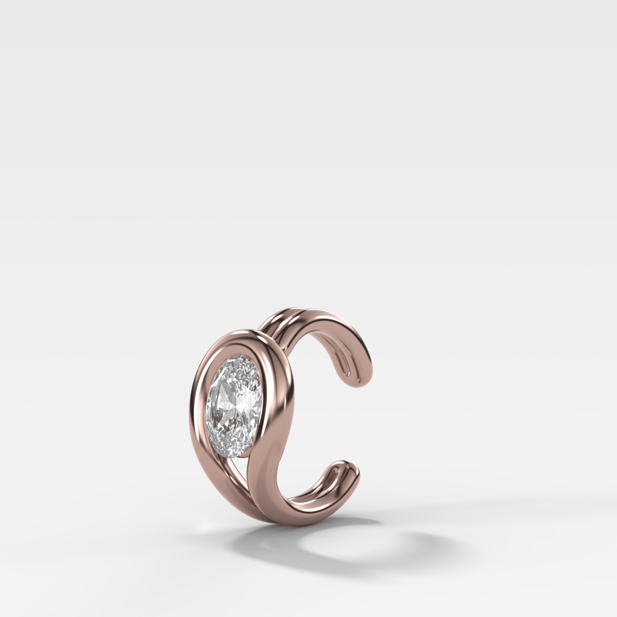 Lasso Oval Diamond Ear Cuff Single - GOODSTONE