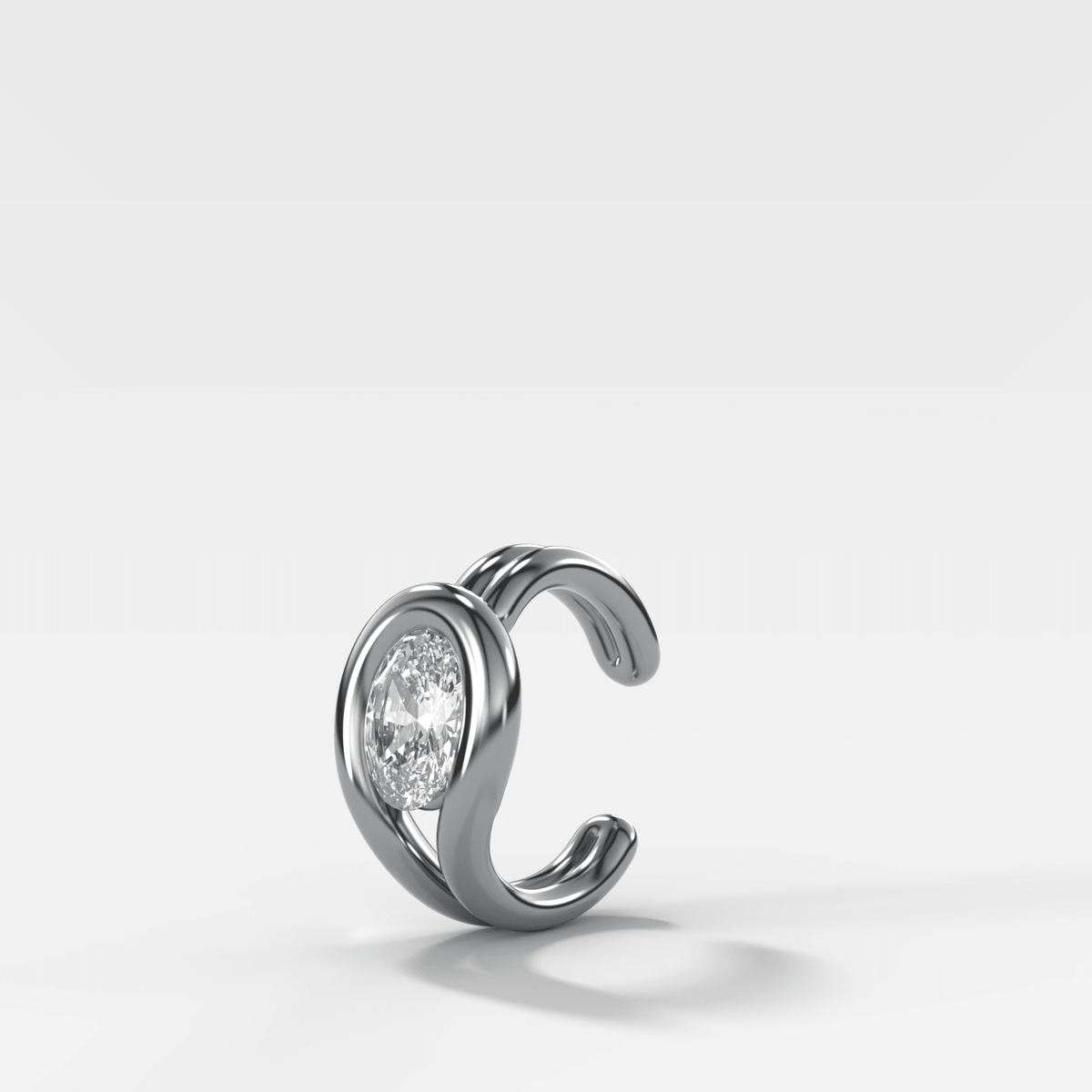 Lasso Oval Diamond Ear Cuff Single - GOODSTONE