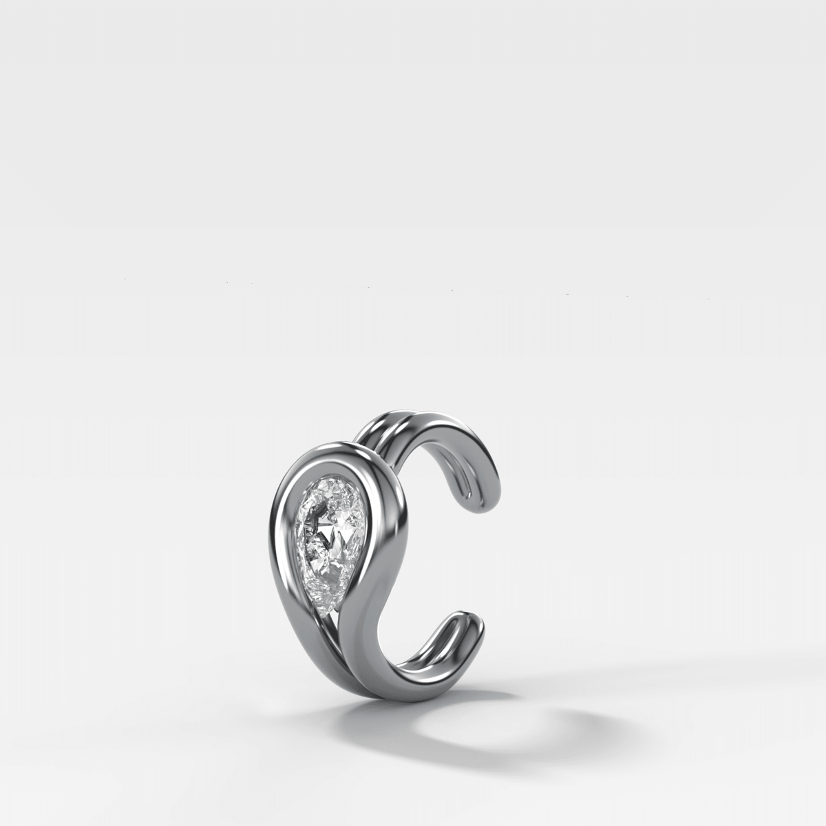 Lasso Pear Diamond Ear Cuff Single - GOODSTONE