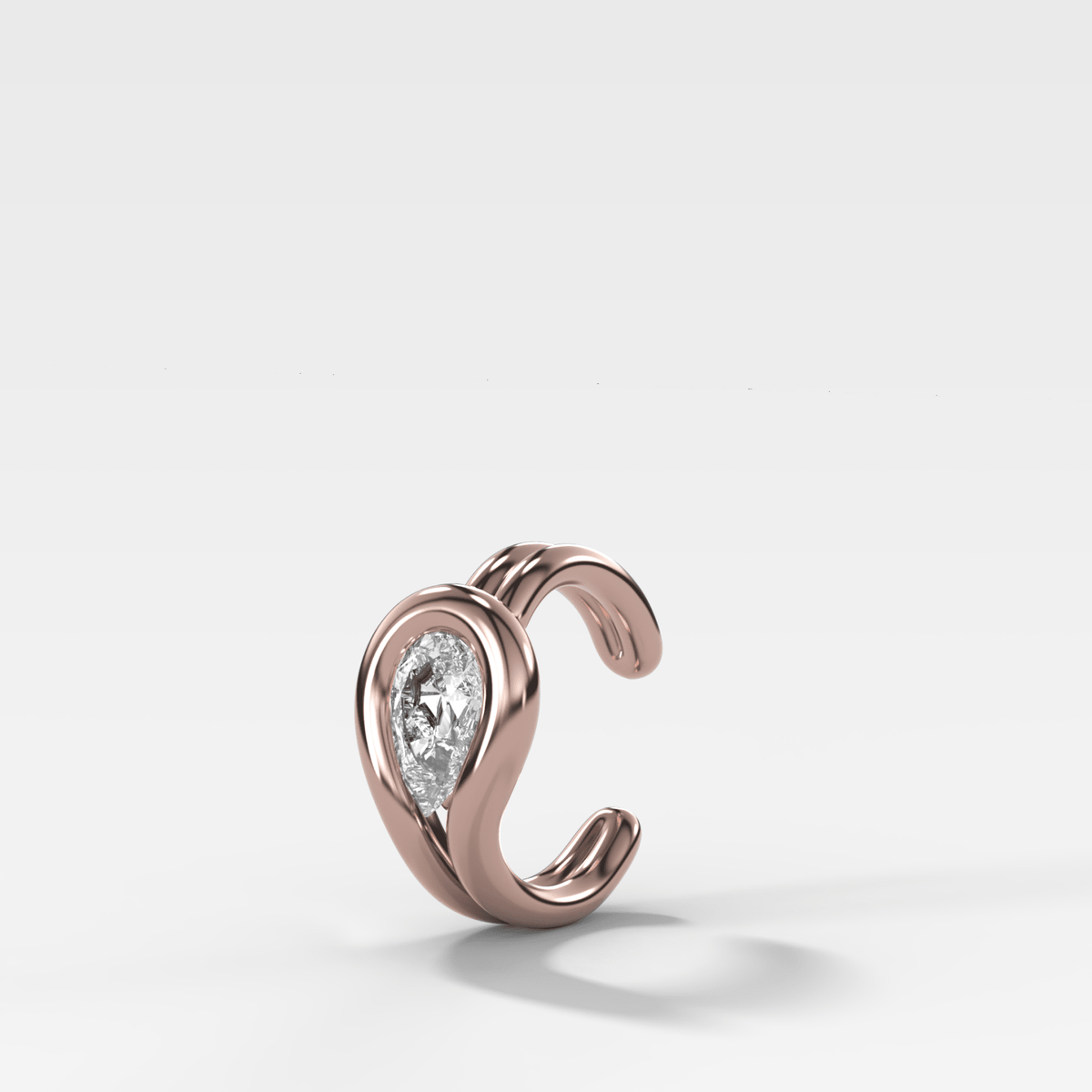Lasso Pear Diamond Ear Cuff Single - GOODSTONE