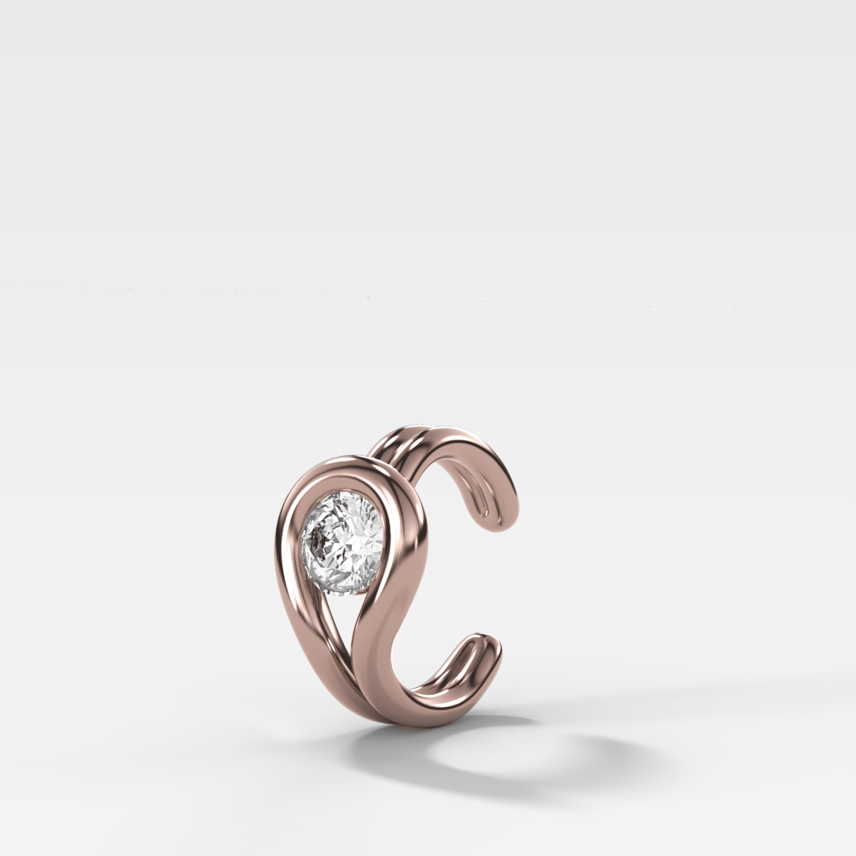 Lasso Round Diamond Ear Cuff Single - GOODSTONE