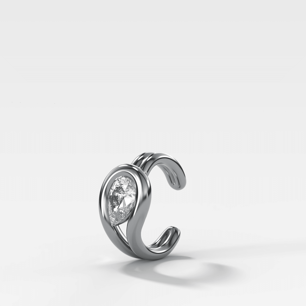 Lasso Tilted Pear Diamond Ear Cuff Single - GOODSTONE