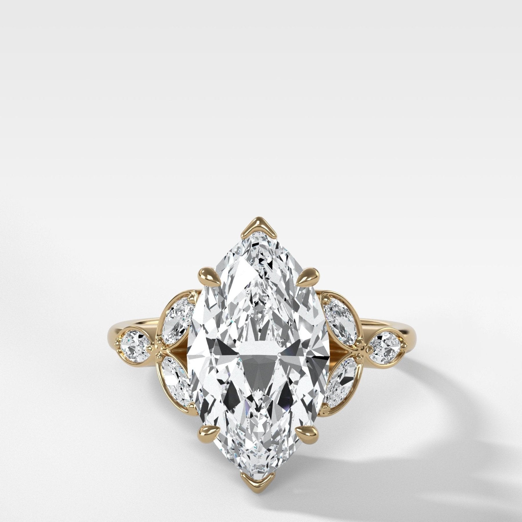 Laurel Engagement Ring set with 3.30ct Lab Grown Marquise Cut Diamond - GOODSTONE