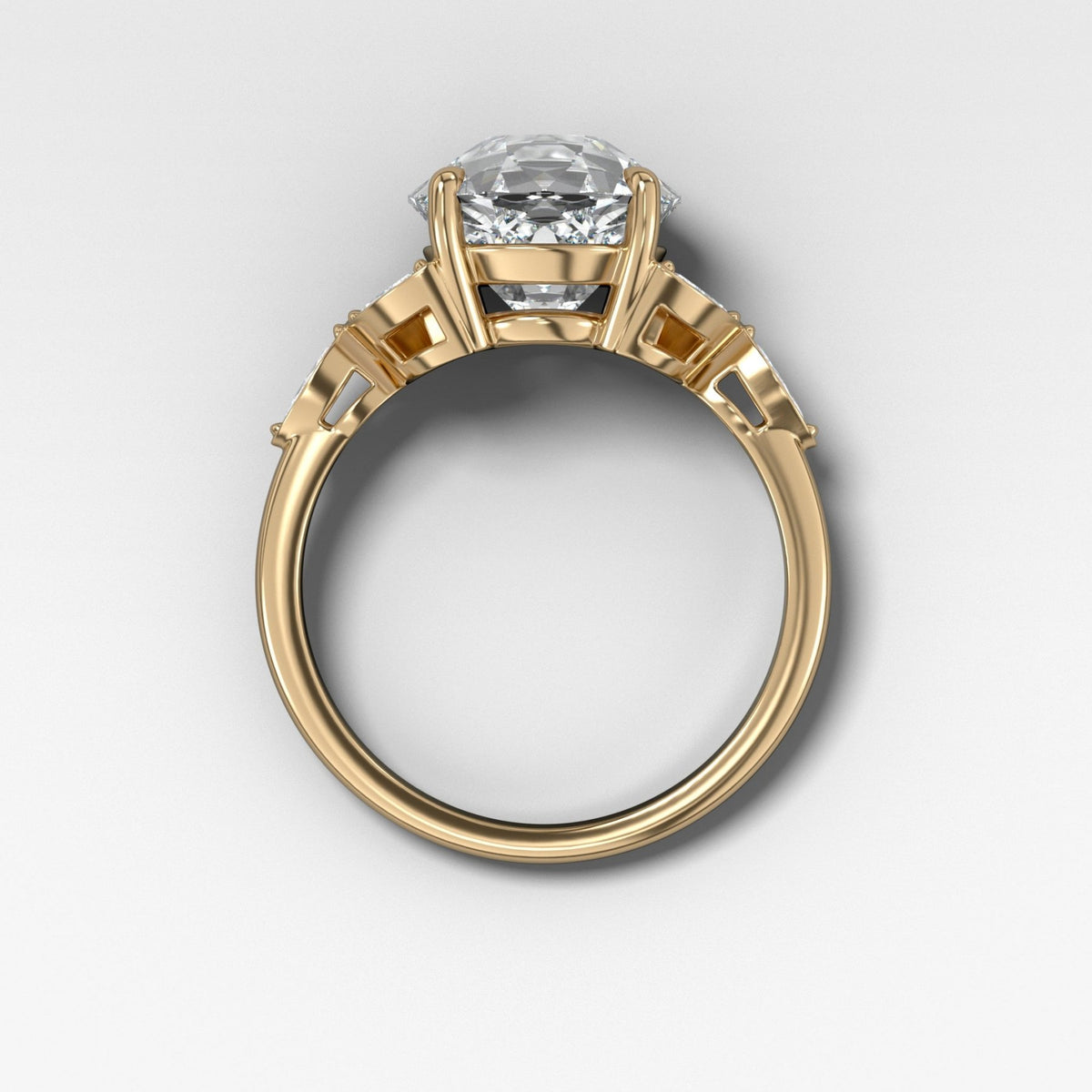 Laurel Engagement Ring With Old Euro Cut Diamond - GOODSTONE