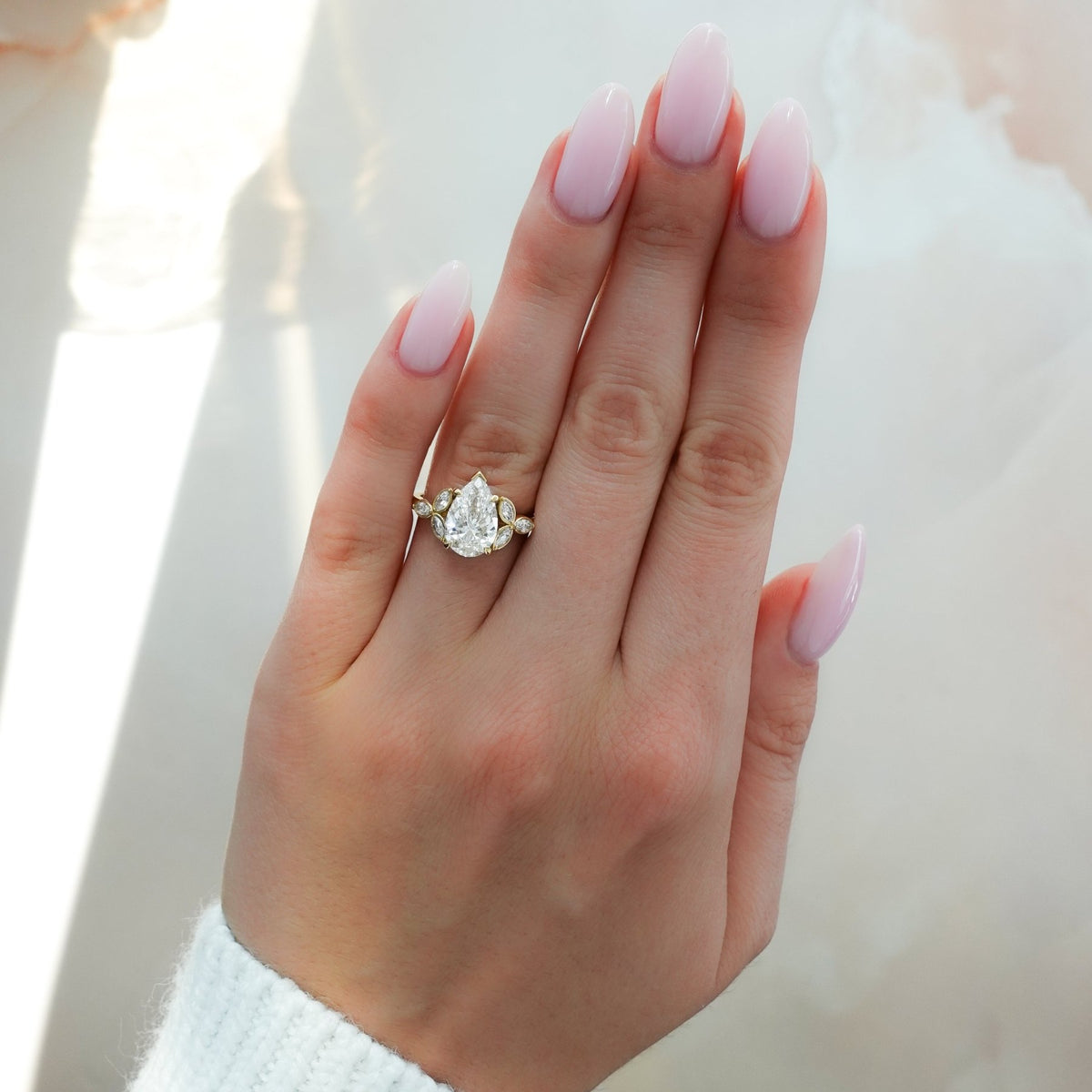 Laurel Engagement Ring With Pear Cut Diamond - GOODSTONE