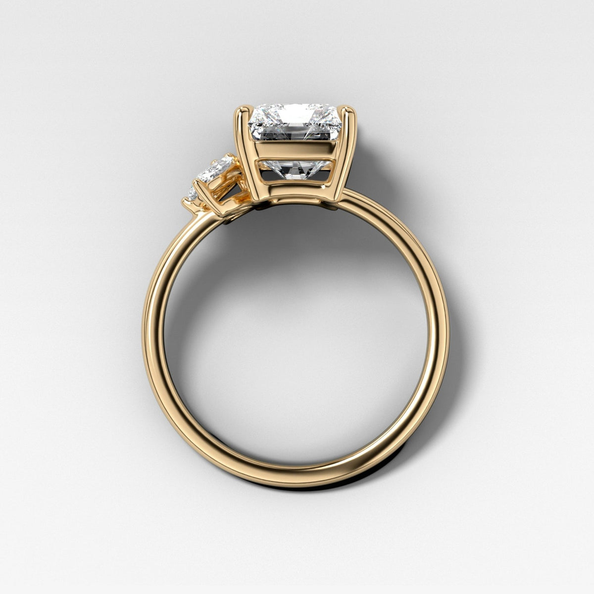 Lotus Engagement Ring With Elongated Radiant Cut Diamond - GOODSTONE