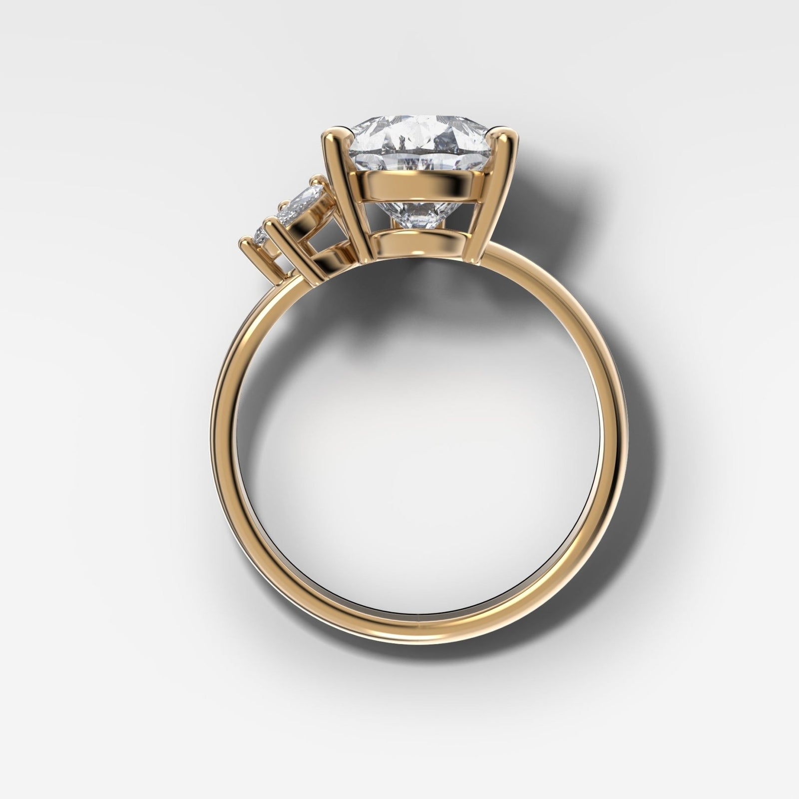 Lotus Engagement Ring With Pear Cut Diamond - GOODSTONE