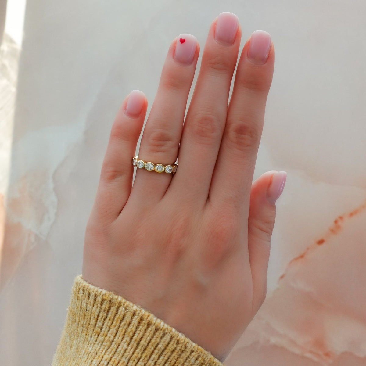 Midi Bezel Set Eternity Band With East West Oval Cuts - GOODSTONE