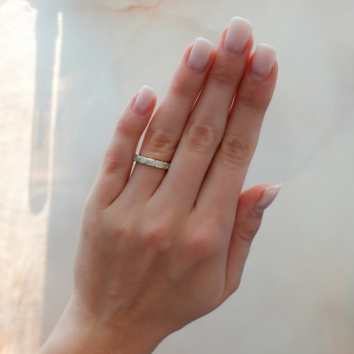 Midi Bezel Set Eternity Band With East West Radiant Cuts - GOODSTONE