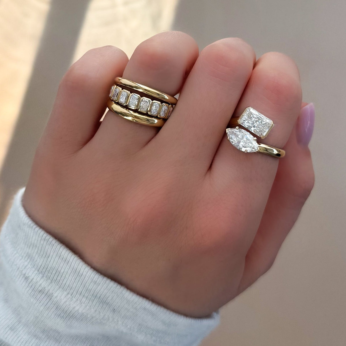 Midi Bezel Set Eternity Band With Radiant Cuts - GOODSTONE