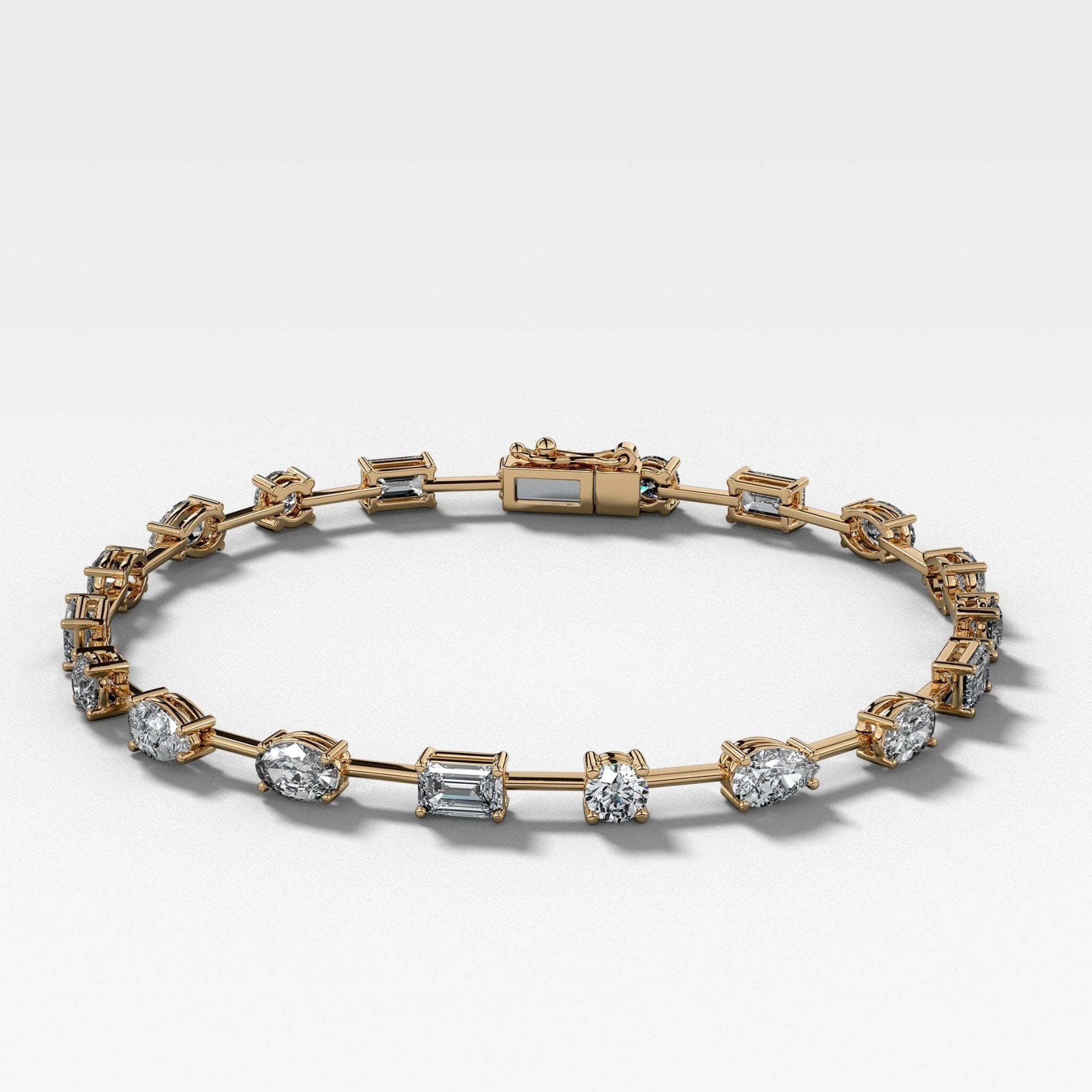 Pulsera de diamantes de forma mixta Pulsera Good Stone Inc Oro amarillo 14 k natural