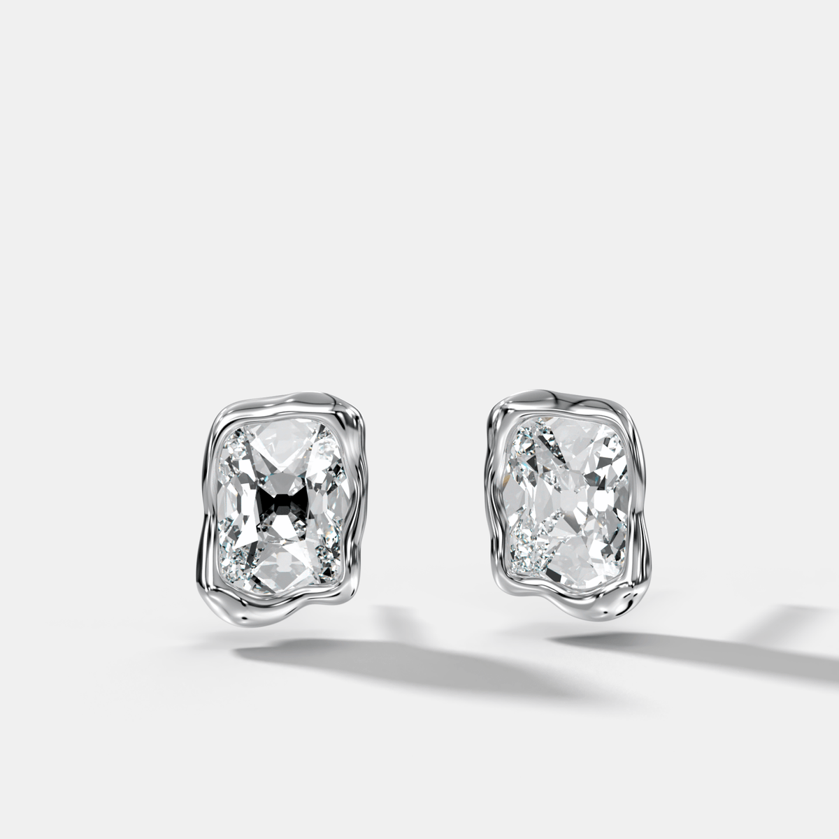 Molten Elongated Old Mine Bezel Studs - GOODSTONE