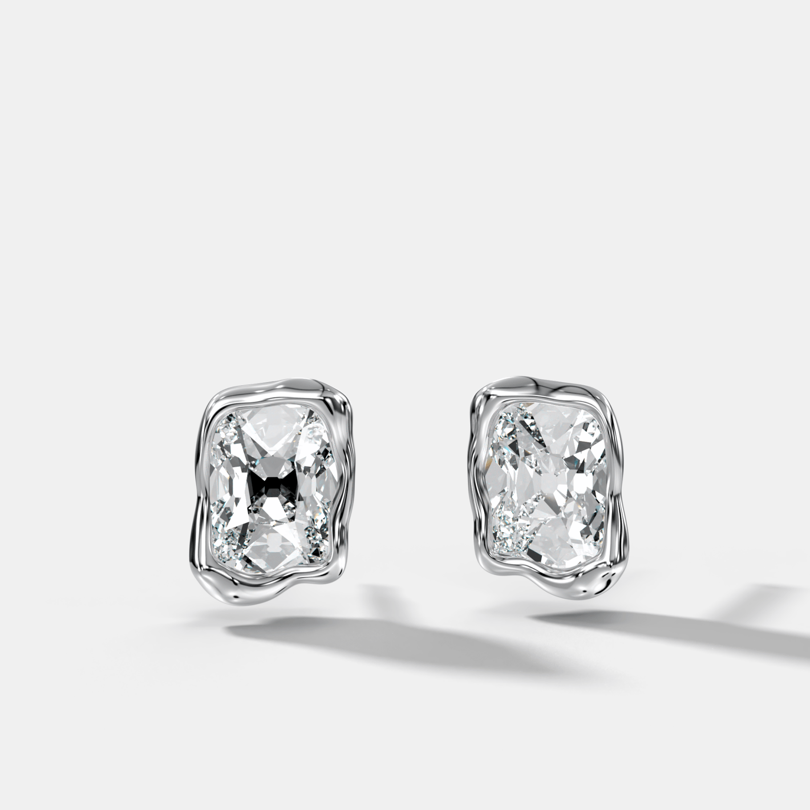 Molten Elongated Old Mine Bezel Studs - GOODSTONE