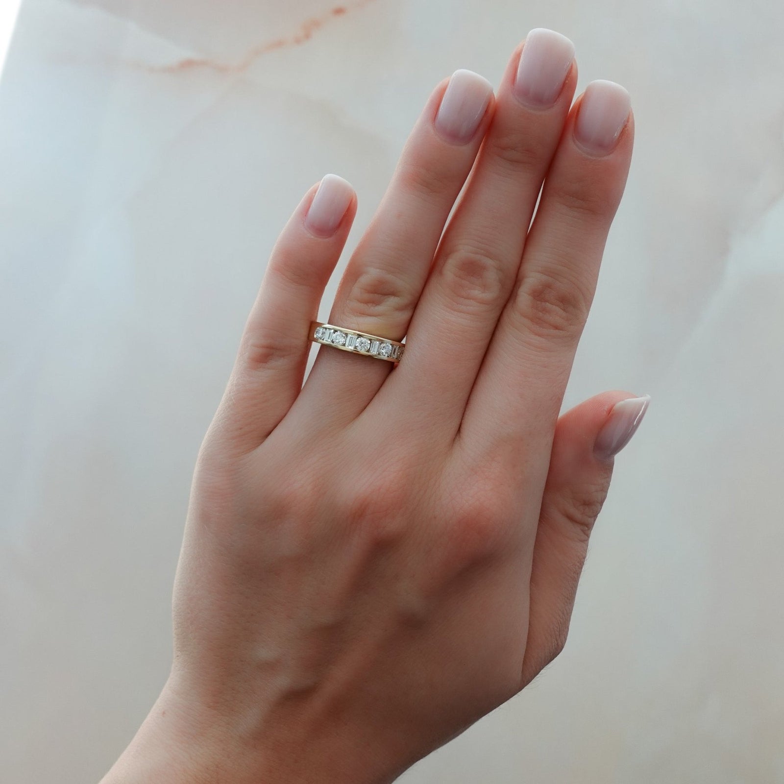 Multi Shape Channel Set Wedding band - GOODSTONE