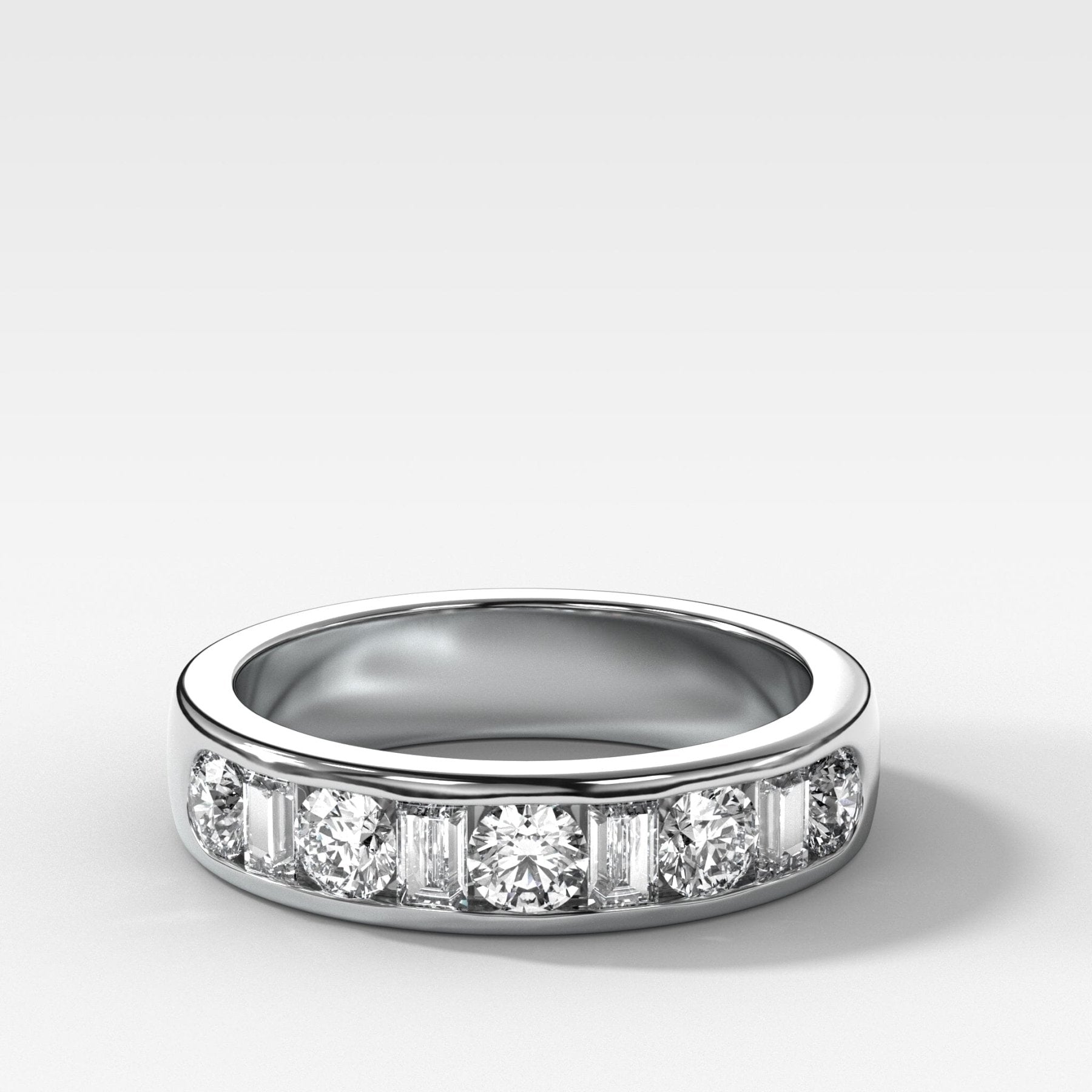 Multi Shape Channel Set Wedding band - GOODSTONE