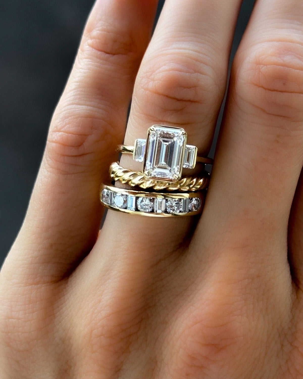 Multi Shape Channel Set Wedding band - GOODSTONE