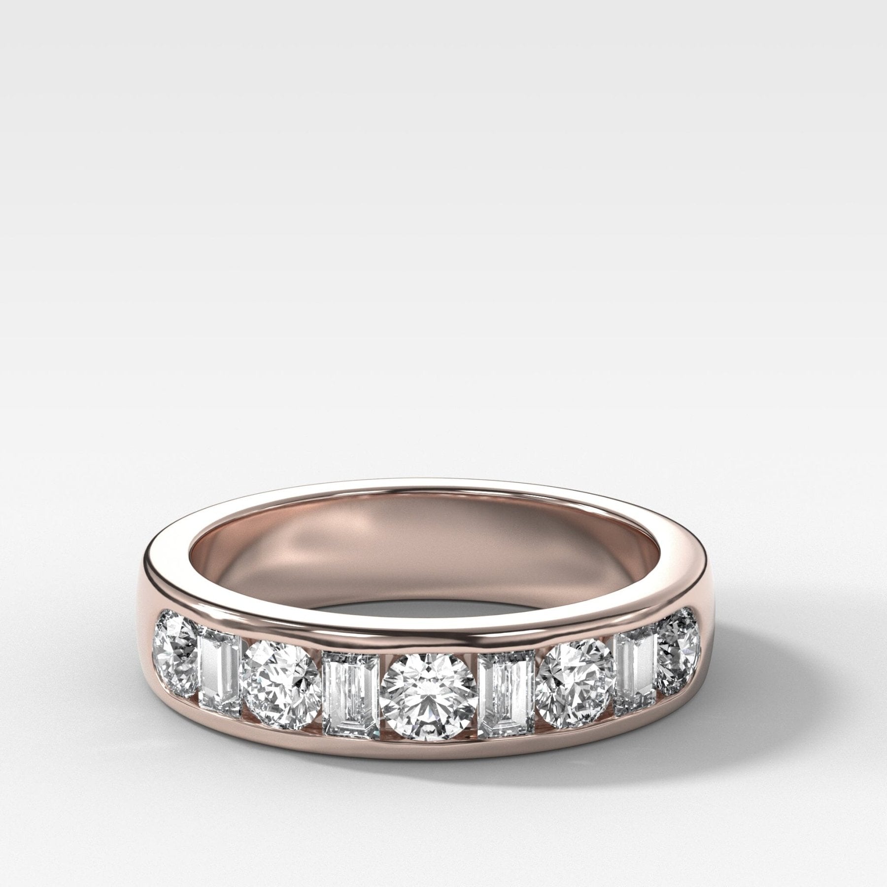Multi Shape Channel Set Wedding band - GOODSTONE