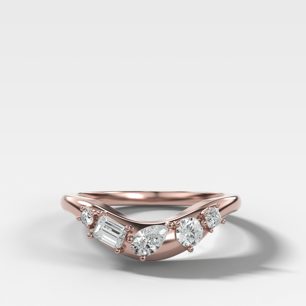 Multi Shape Contoured Wedding Band - GOODSTONE