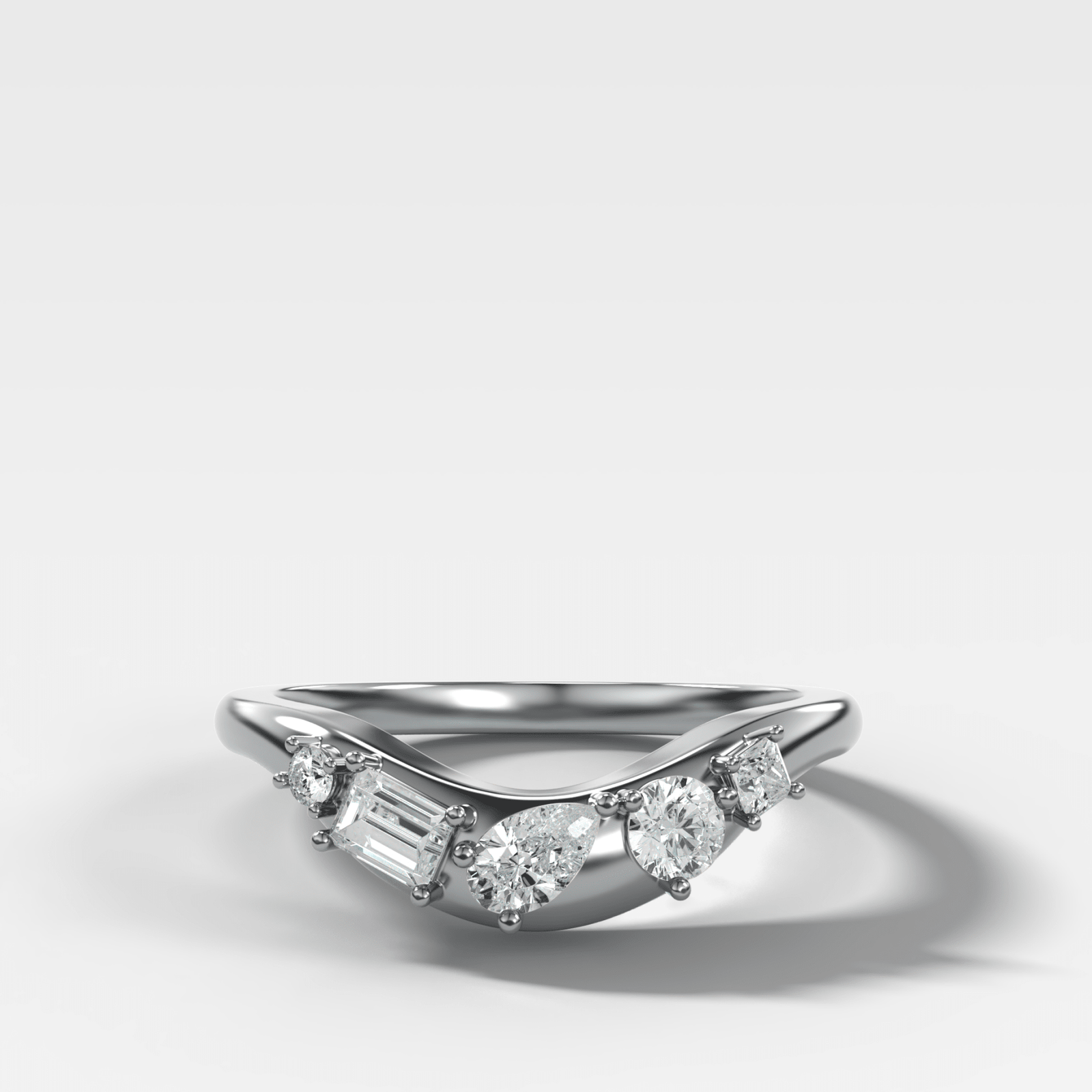 Multi Shape Contoured Wedding Band - GOODSTONE