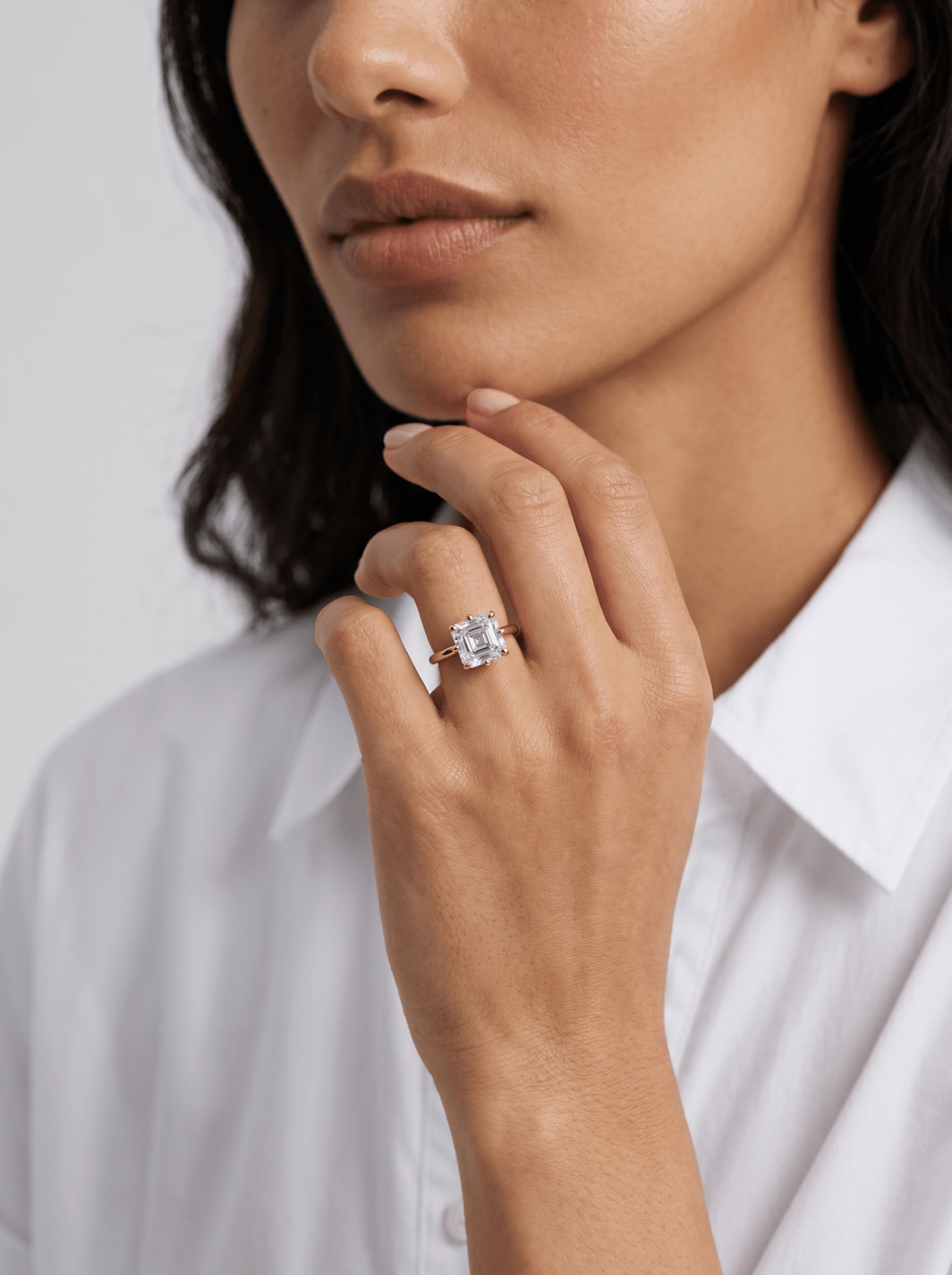 Nova Solitaire Engagement Ring With Asscher Cut Diamond - GOODSTONE