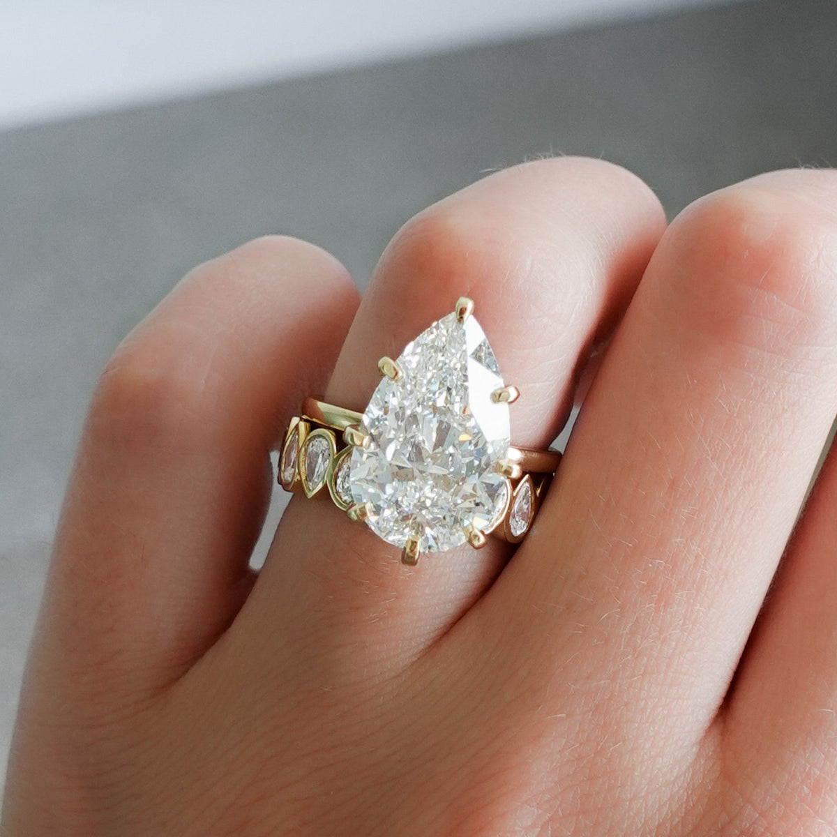 Nova Solitaire Engagement Ring With Pear Cut Diamond - GOODSTONE