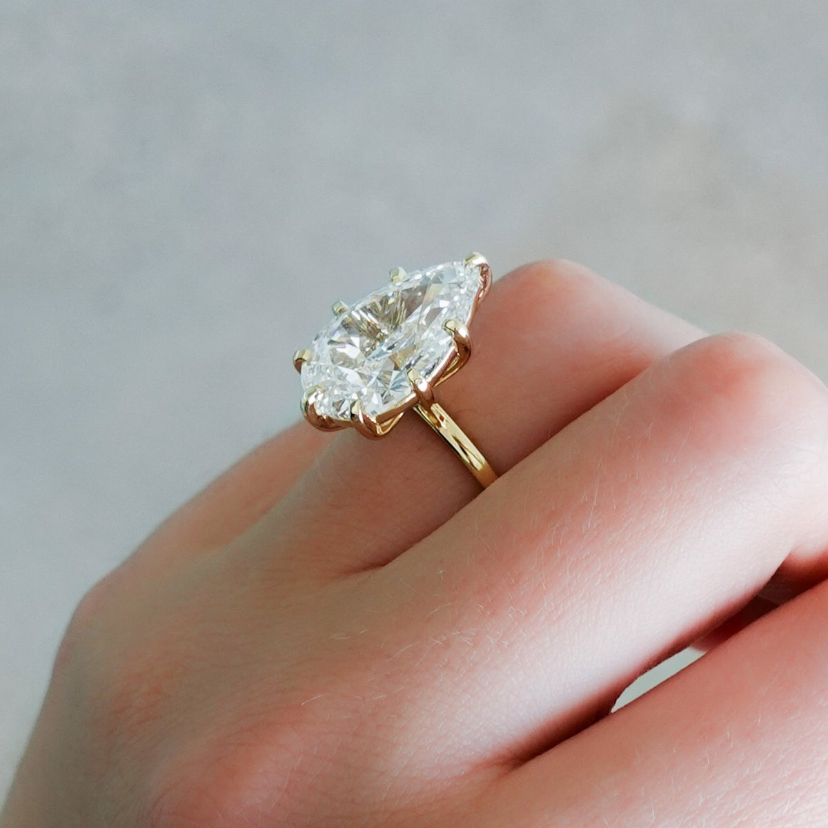 Nova Solitaire Engagement Ring With Pear Cut Diamond - GOODSTONE